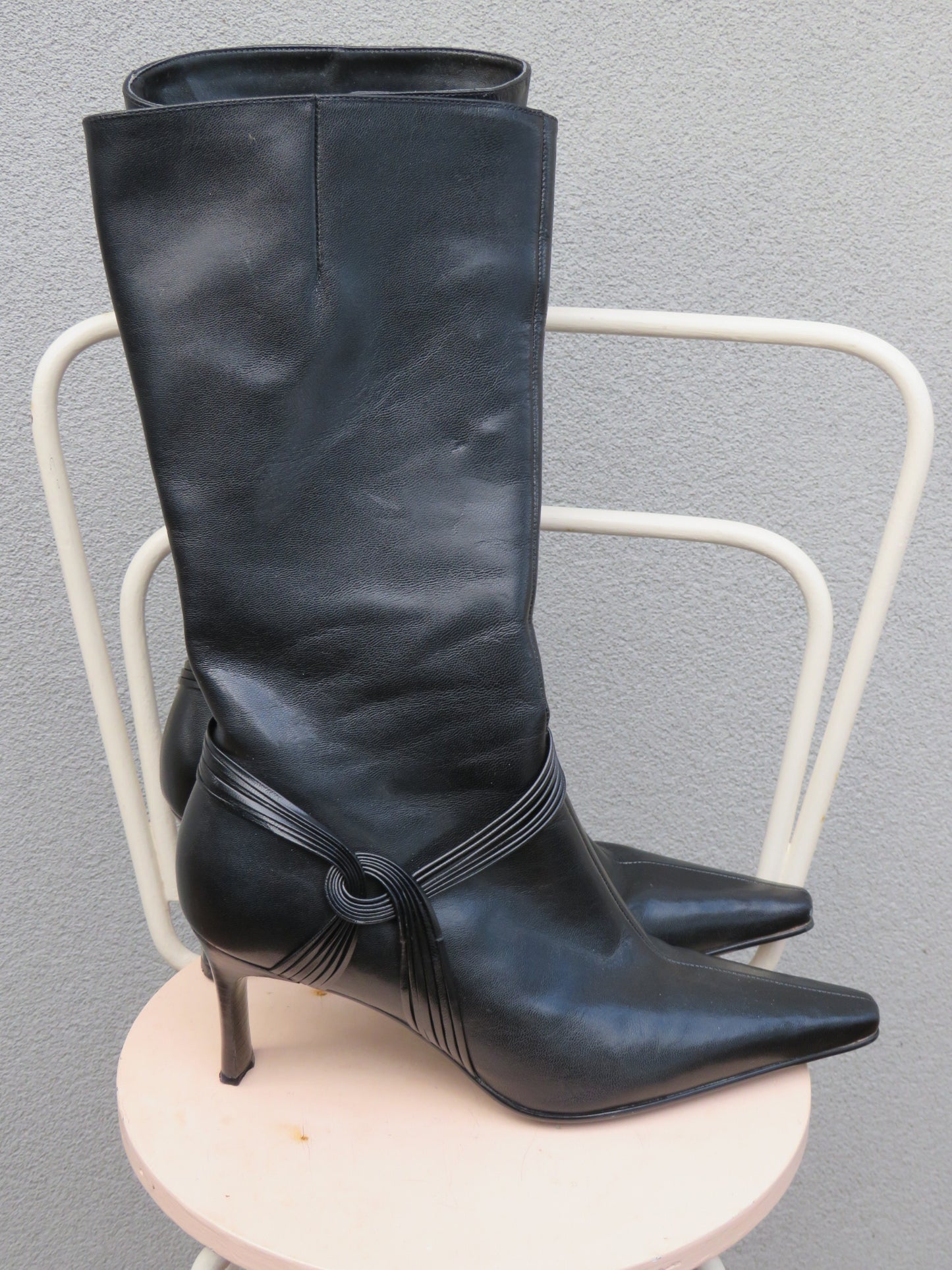 Mid Calf Kitten Heel Boots