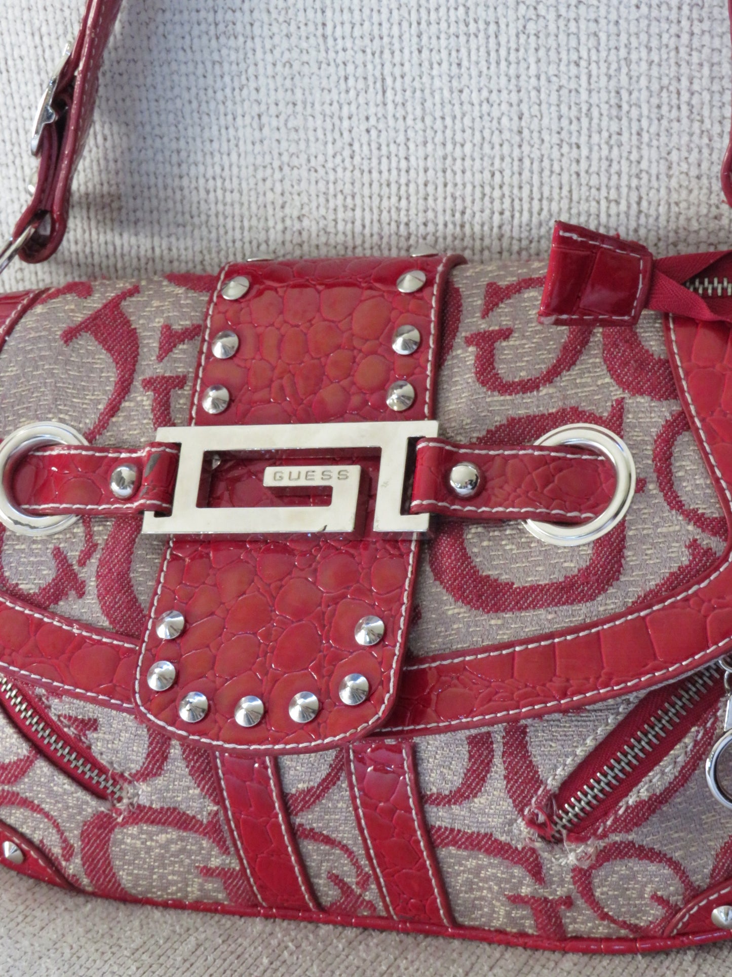 Red Monogram Guess Bag