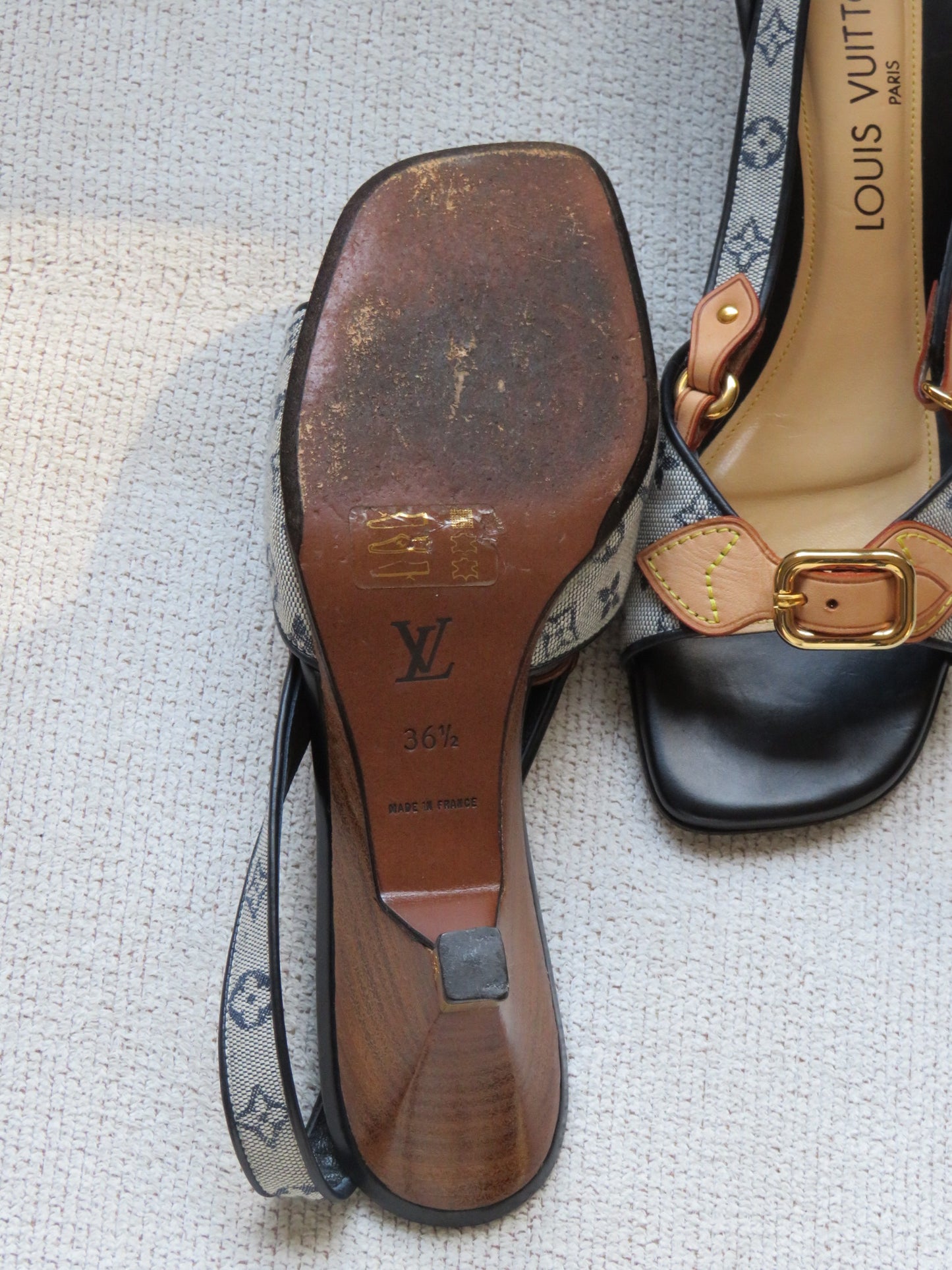 Authentic Louis Vuitton Sling-back Kitten Heels