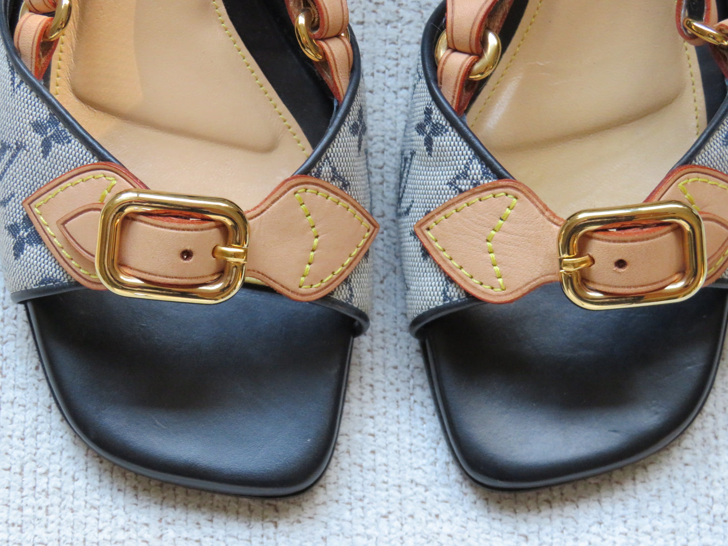 Authentic Louis Vuitton Sling-back Kitten Heels