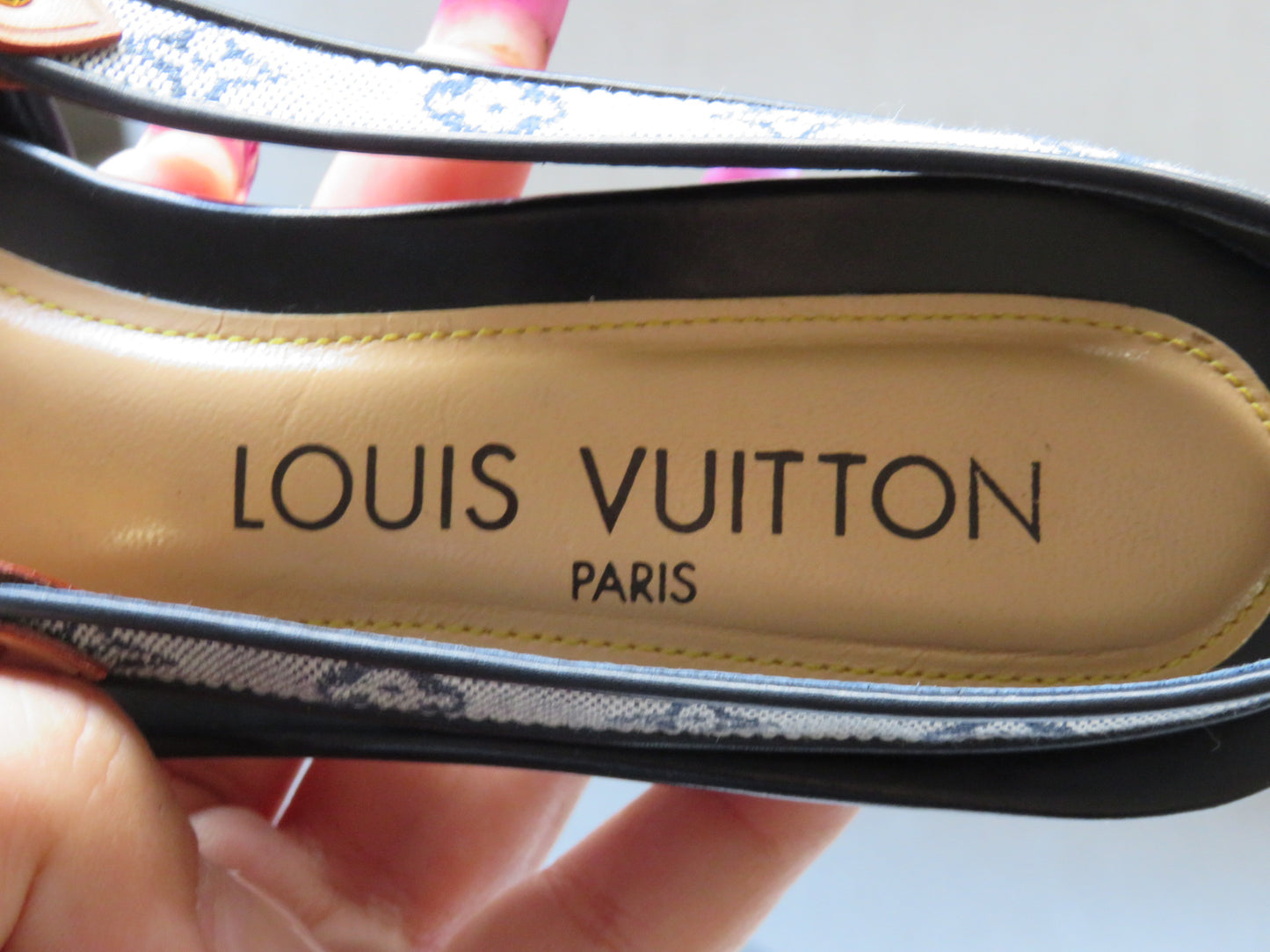 Authentic Louis Vuitton Sling-back Kitten Heels