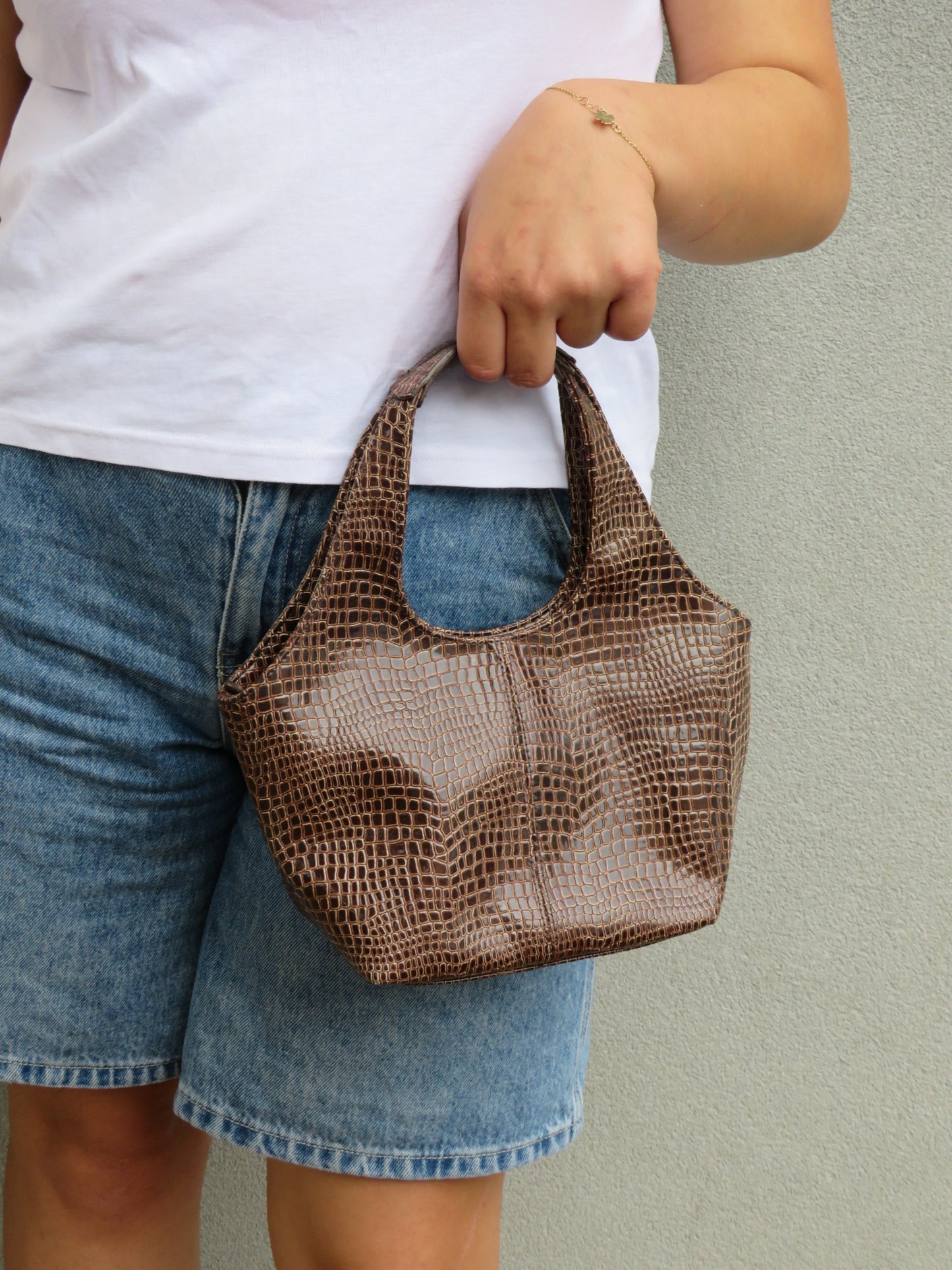 Croc Brown Handbag