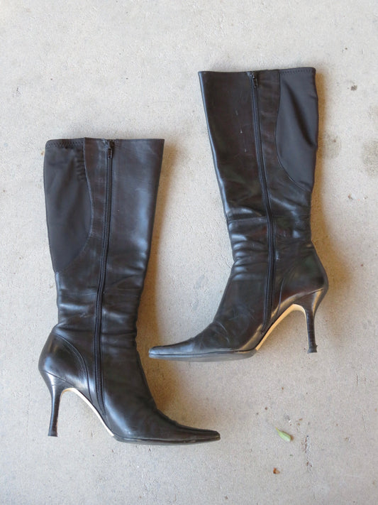 Black Leather Calf boots