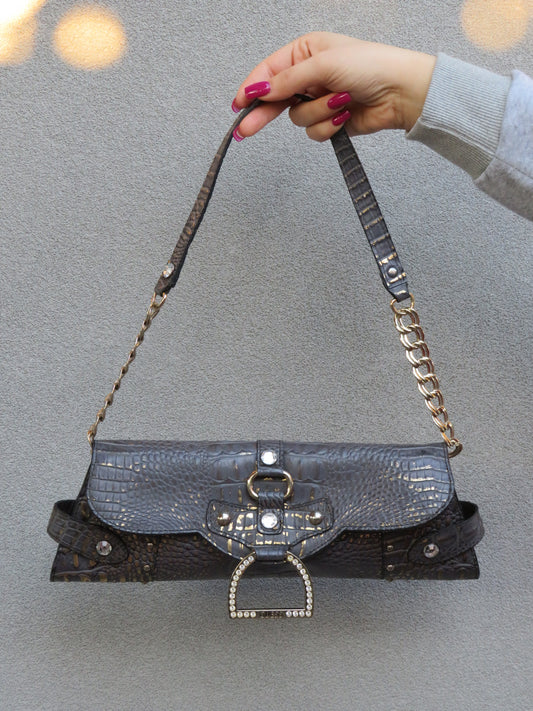 Grey/Gold Guess Shoulder Bag