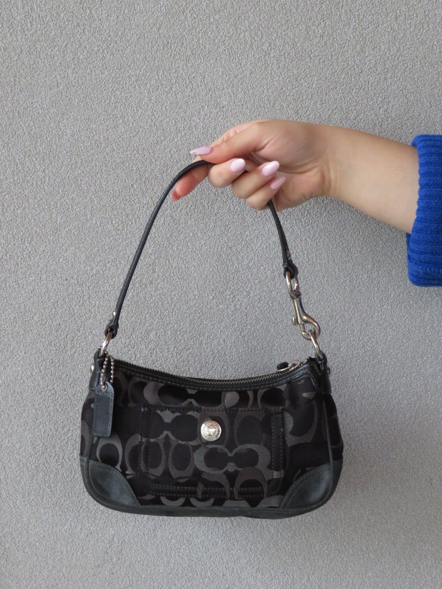 Navy Monogram Coach Bag