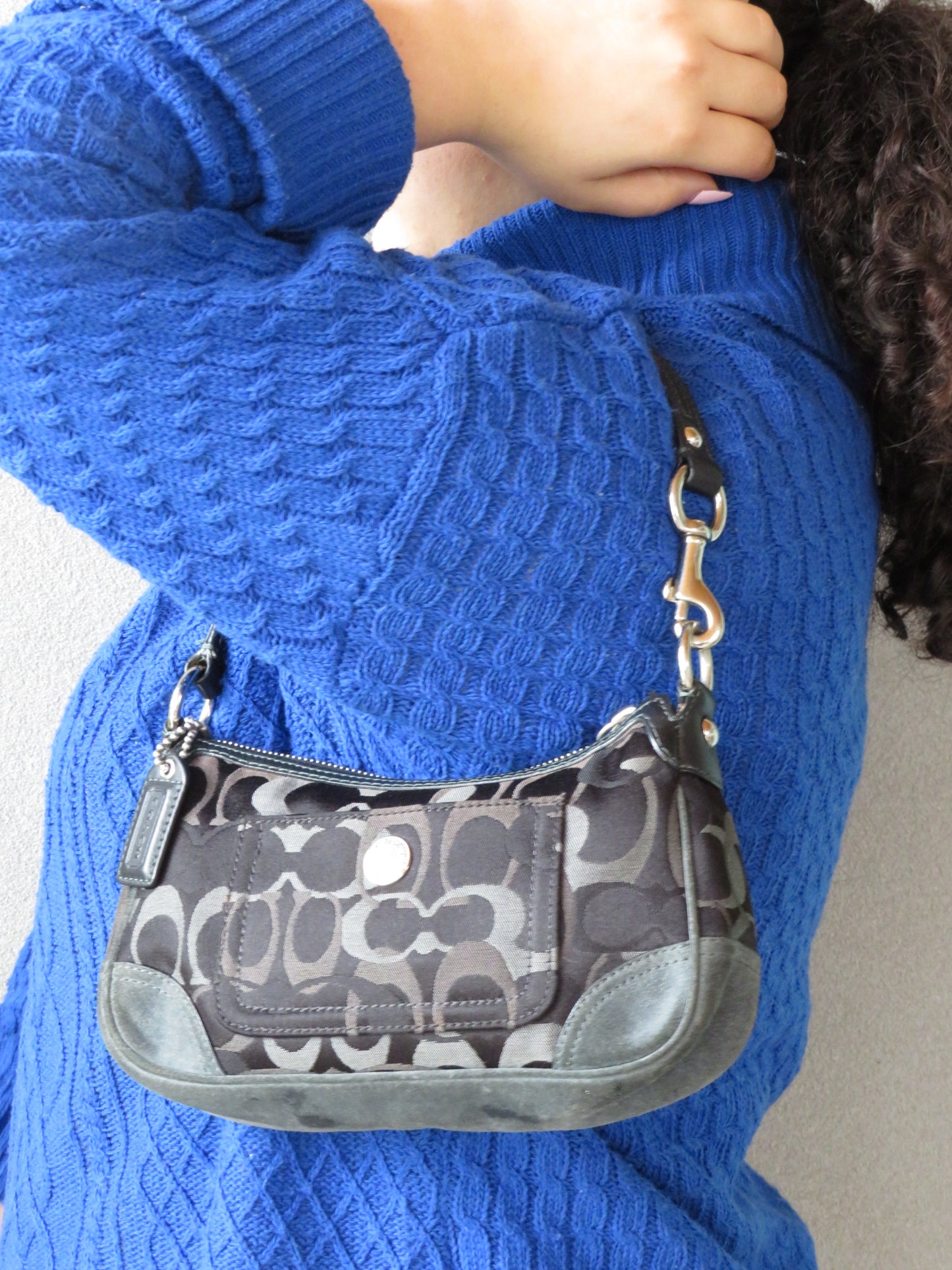 Navy Monogram Coach Bag