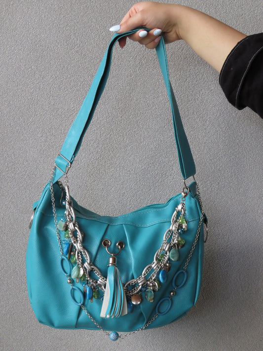 Turquoise Blue Chain Bag