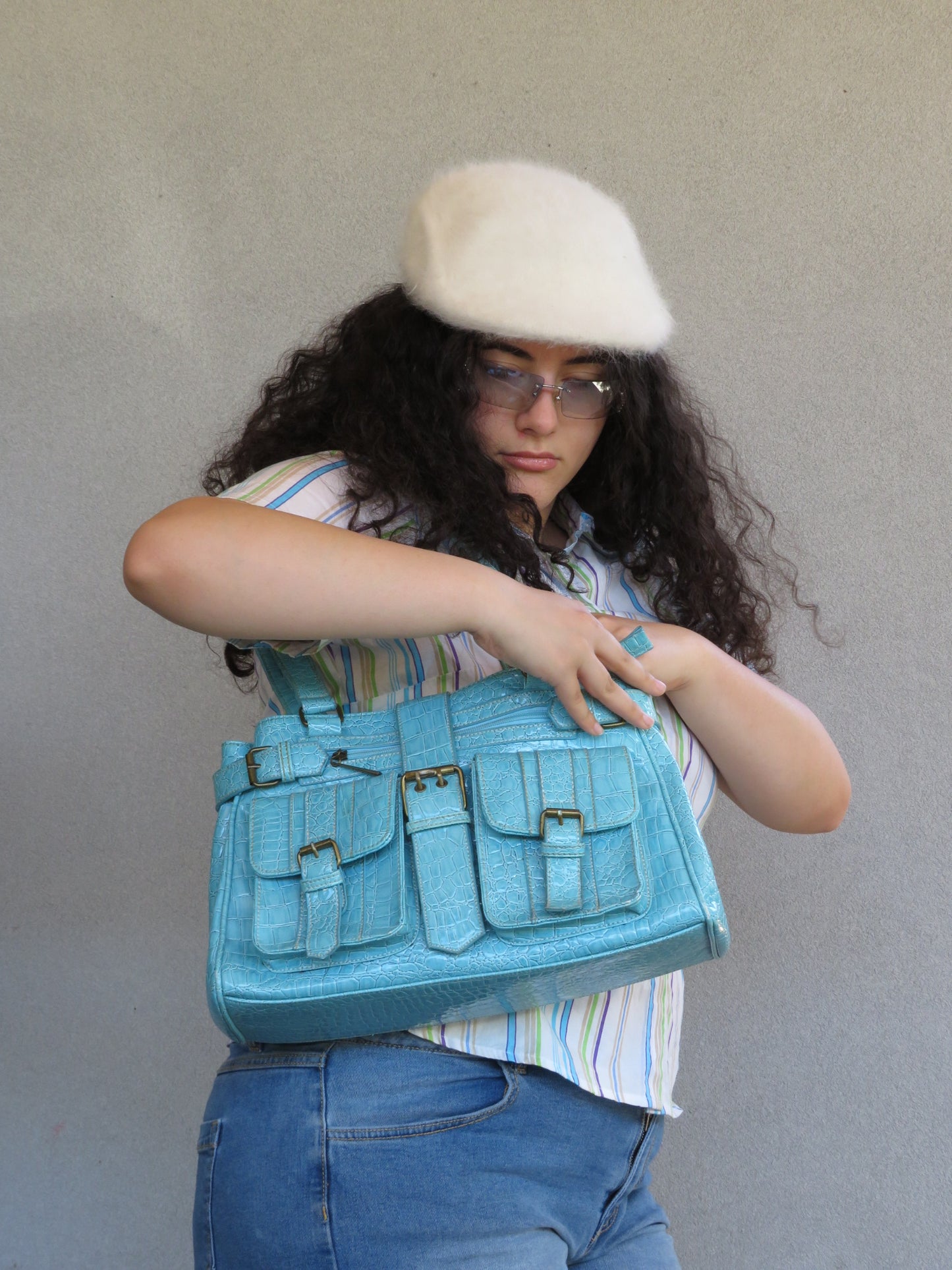 Baby Blue Cargo Shoulder Bag