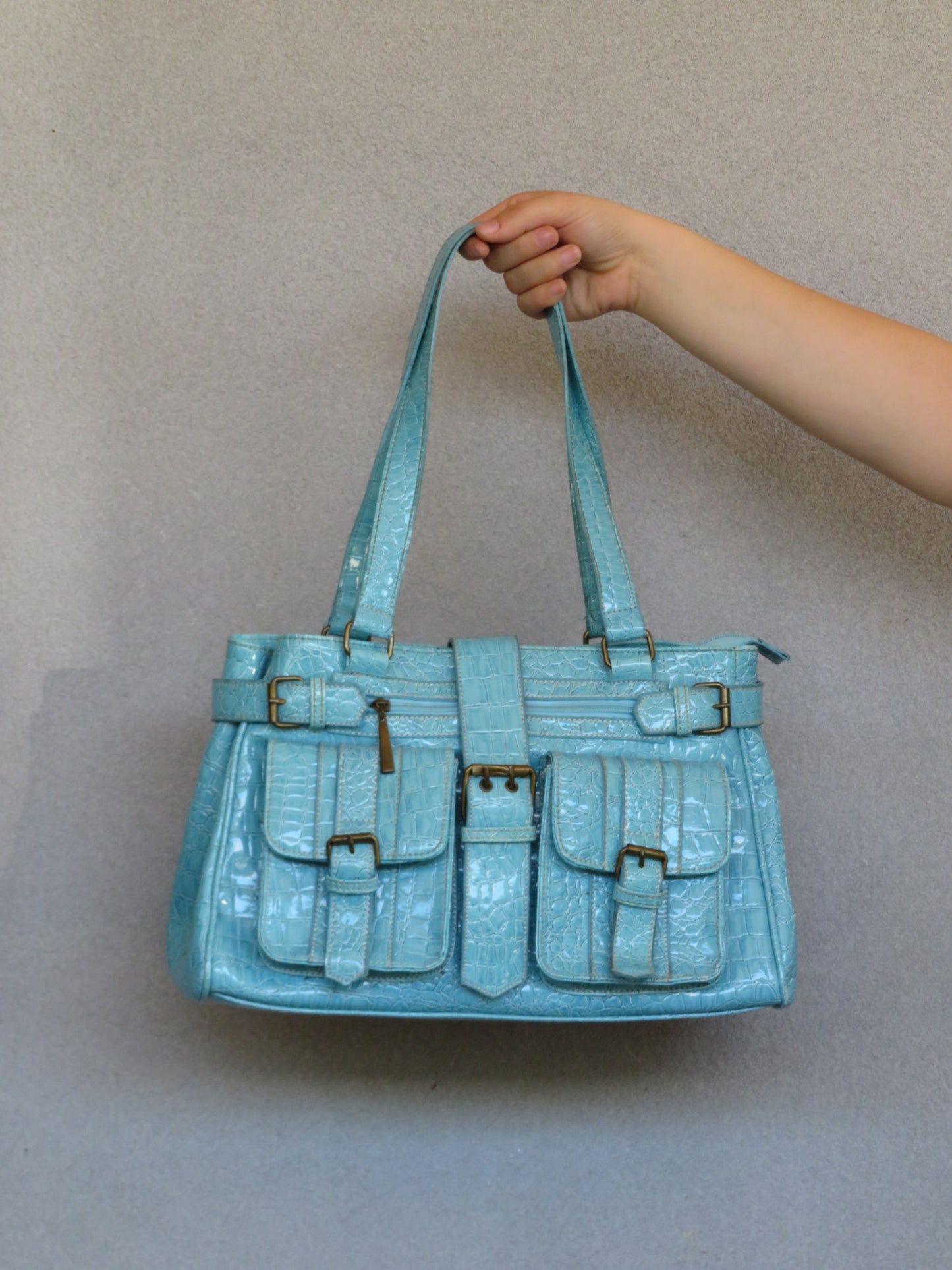 Baby Blue Cargo Shoulder Bag