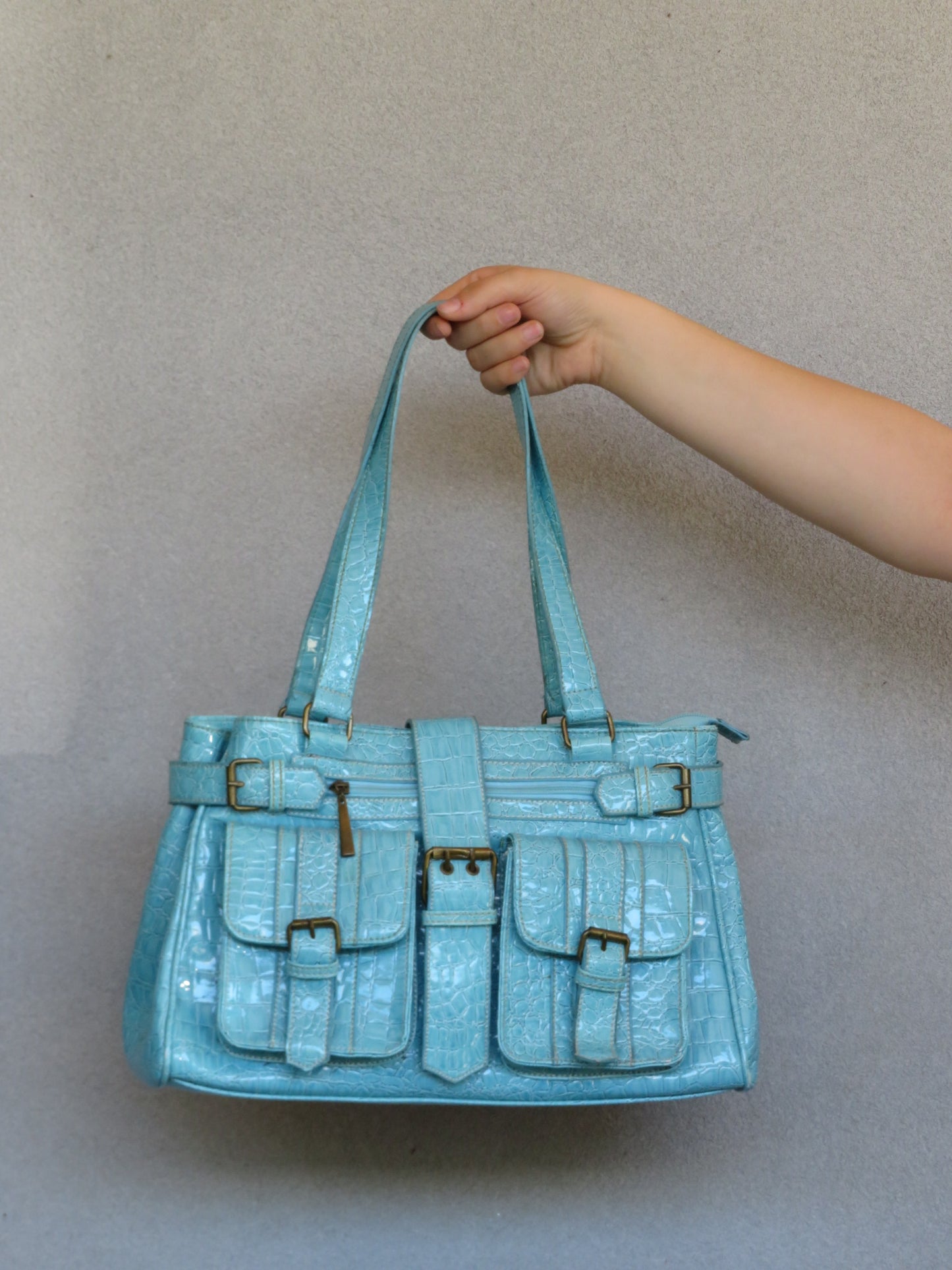 Baby Blue Cargo Shoulder Bag