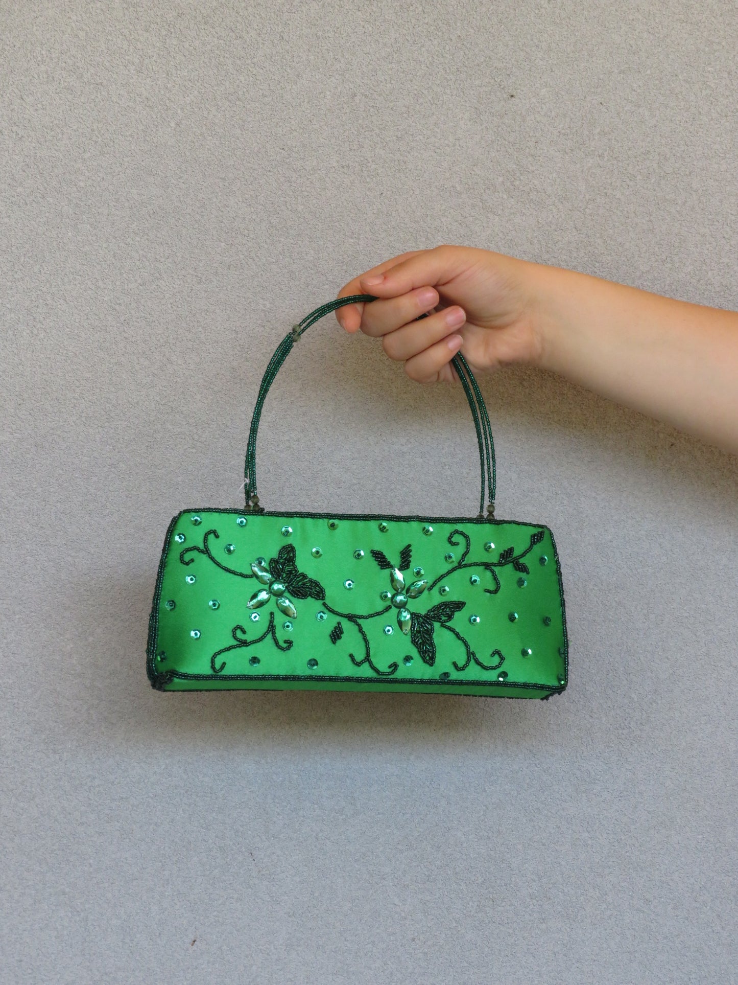 Green Beaded Handbag
