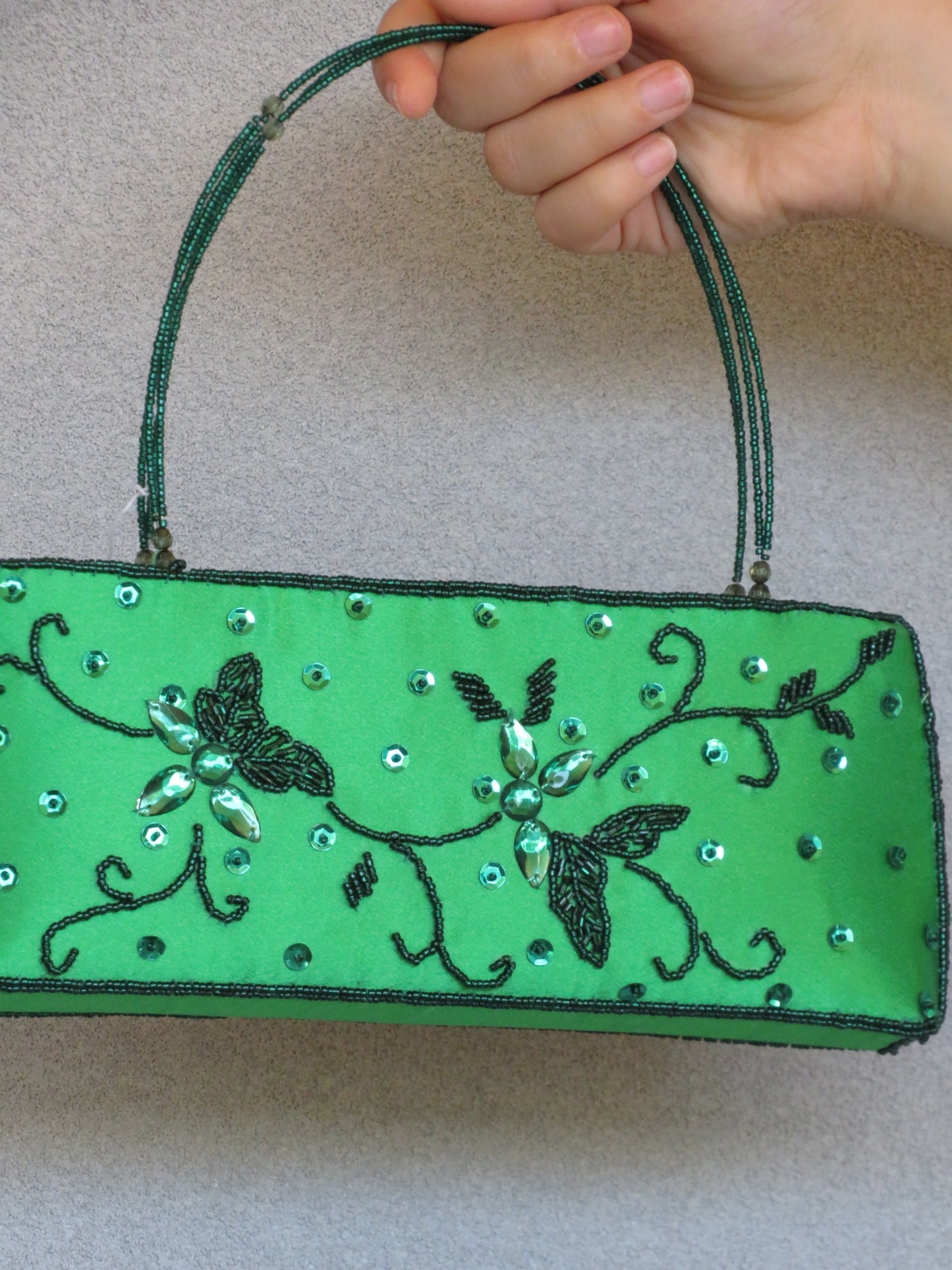 Green Beaded Handbag