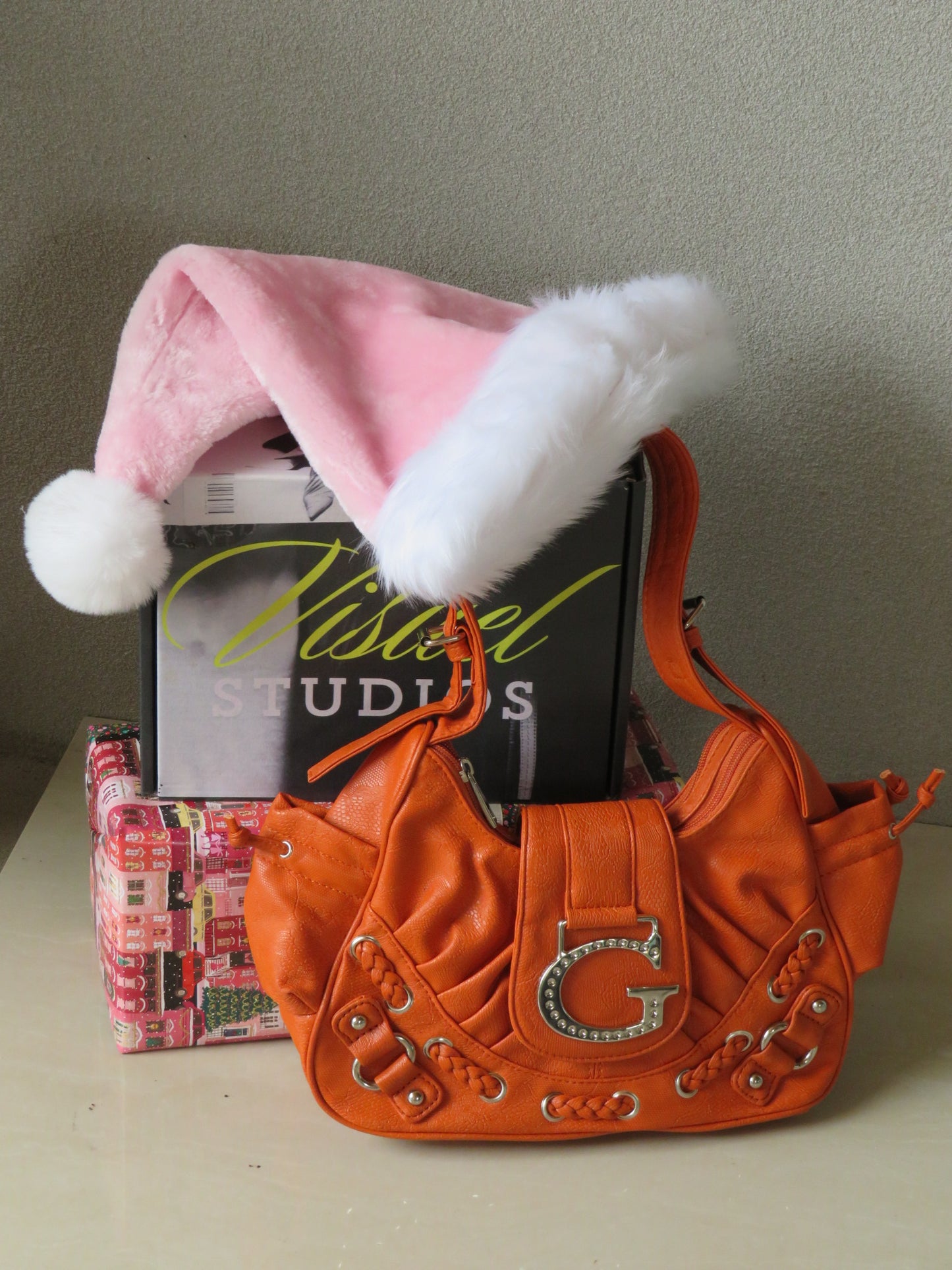 Orange Embellished G bag