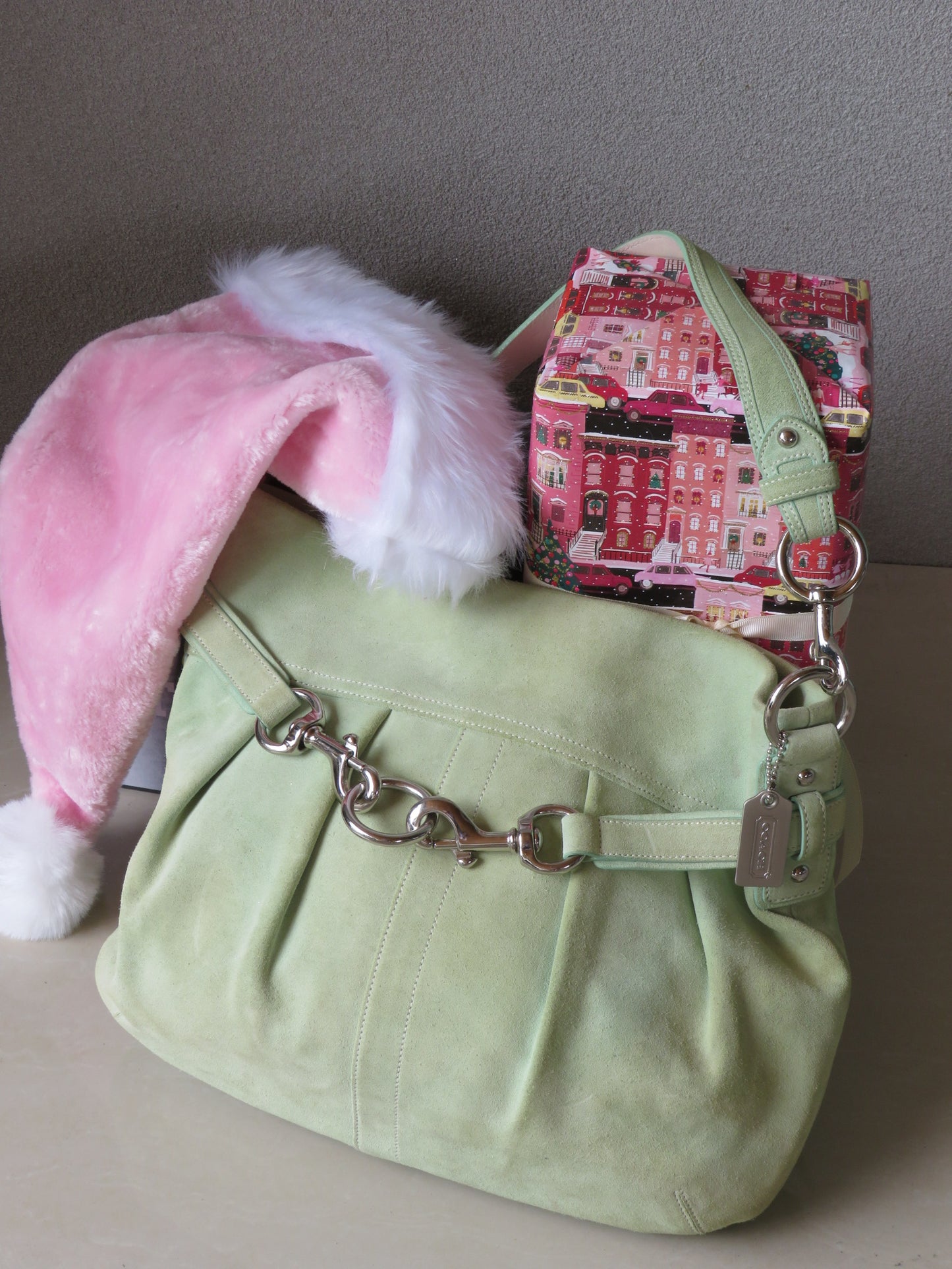 MInt Green Suede Coach Bag