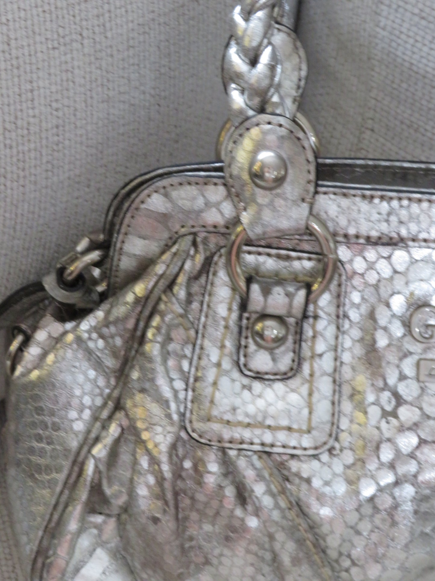 Metallic Croc Guess Handbag