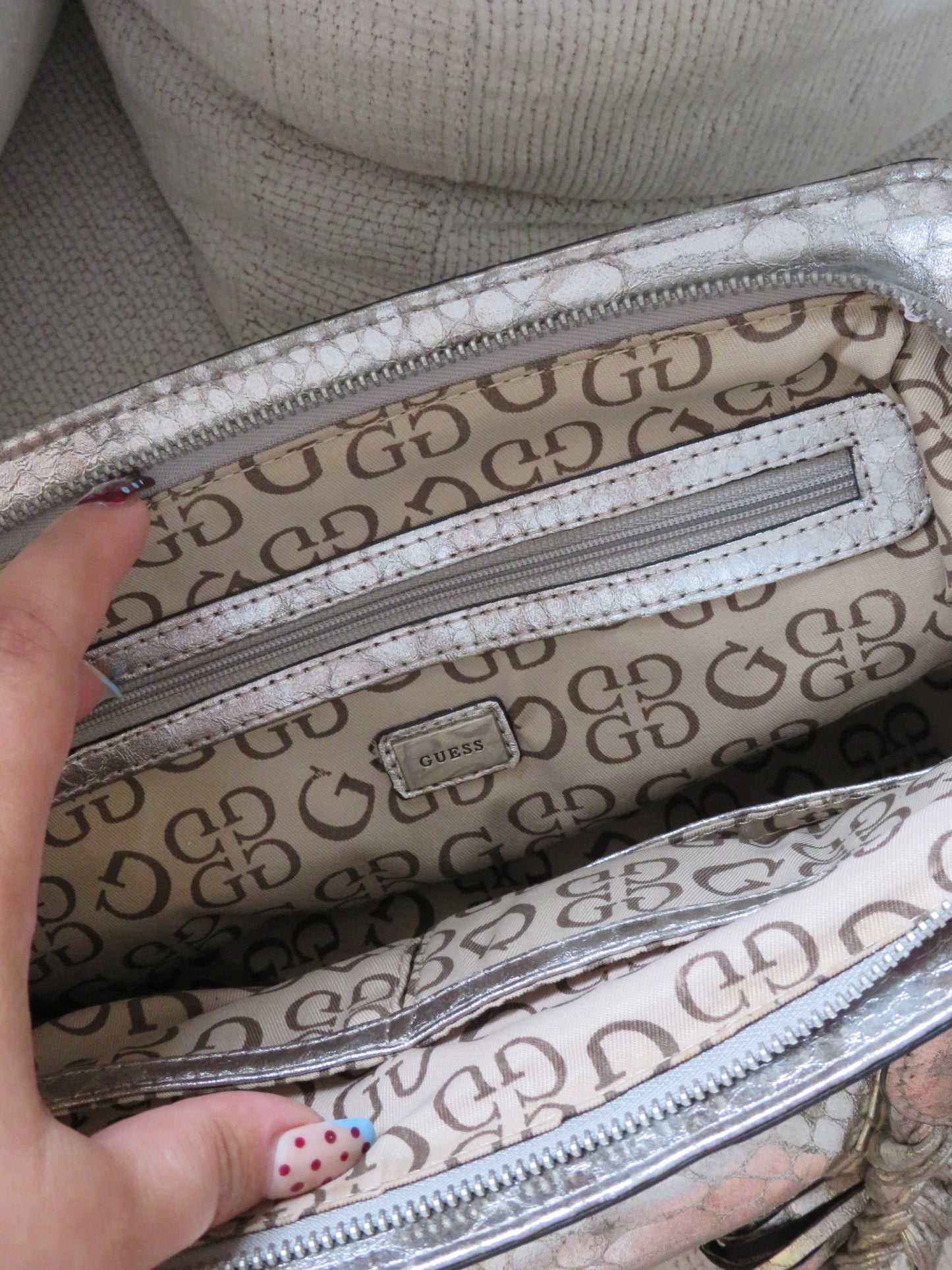 Metallic Croc Guess Handbag