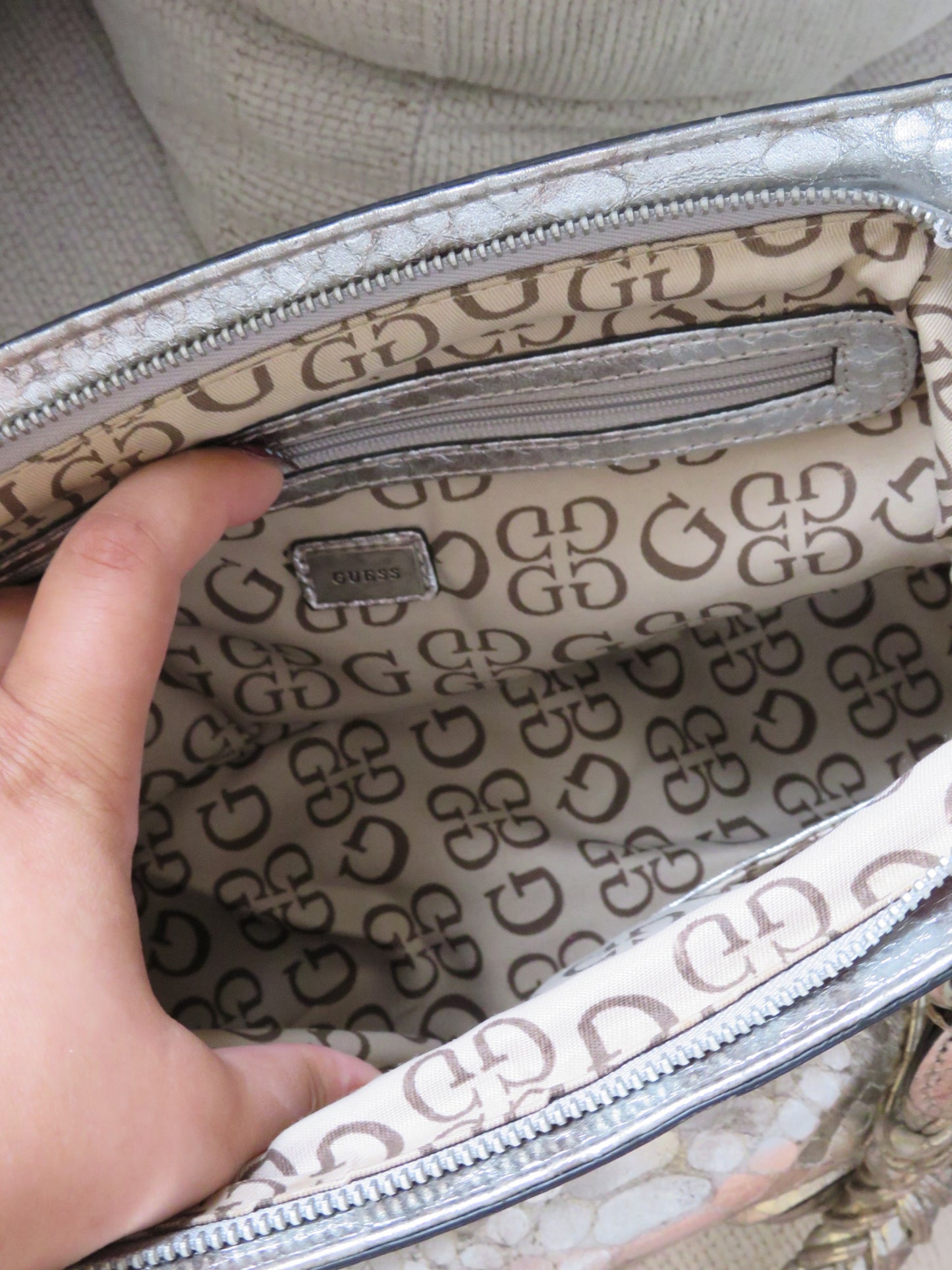 Metallic Croc Guess Handbag