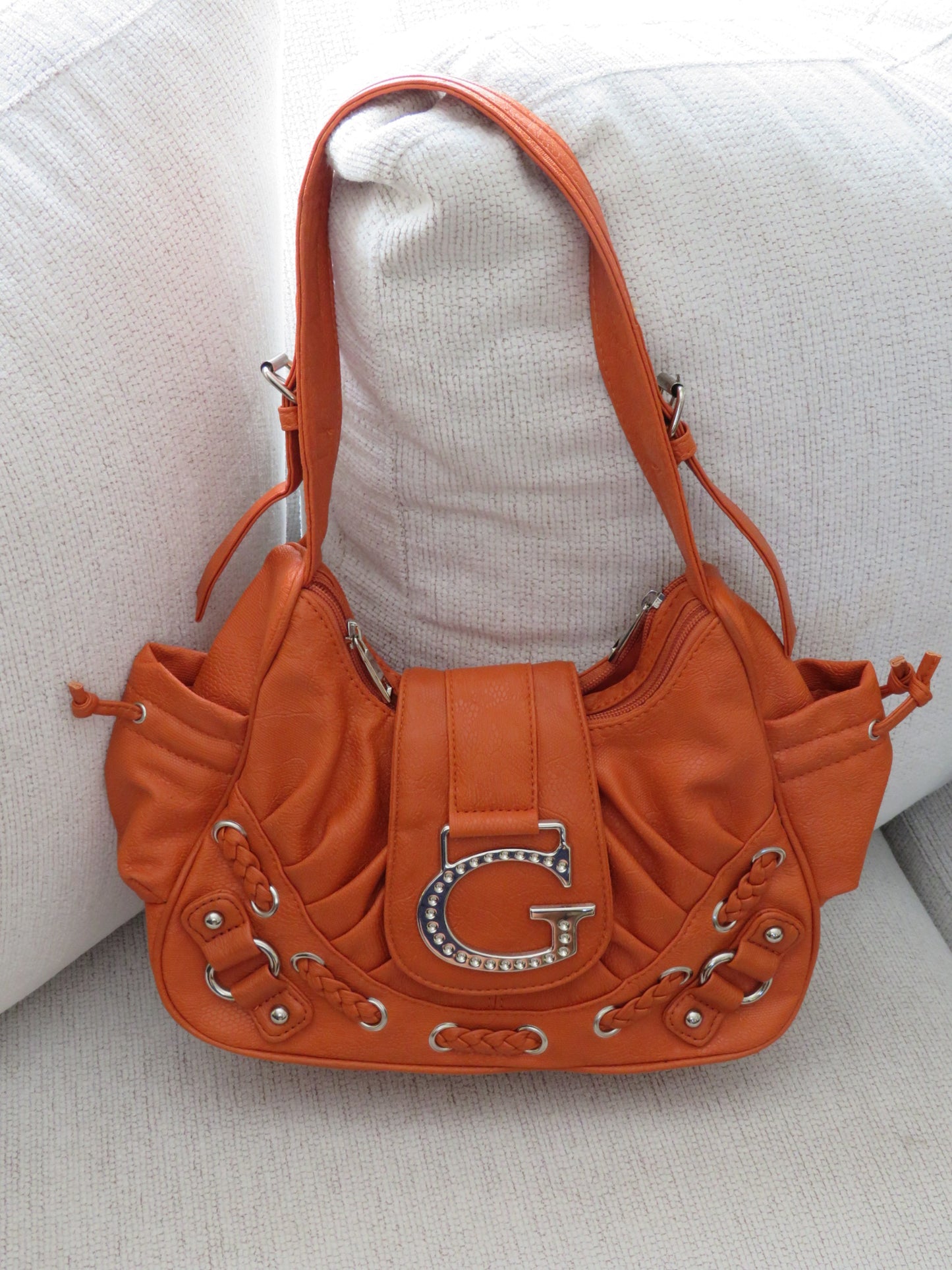 Orange Embellished G bag