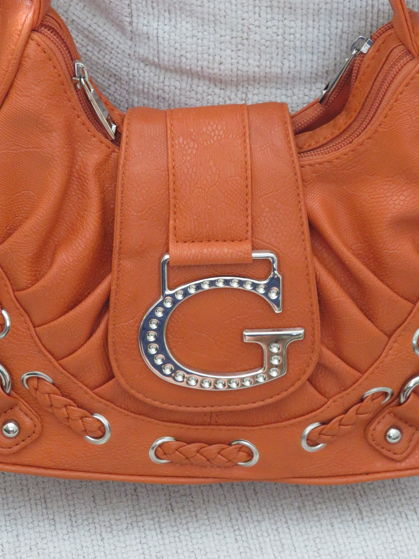 Orange Embellished G bag