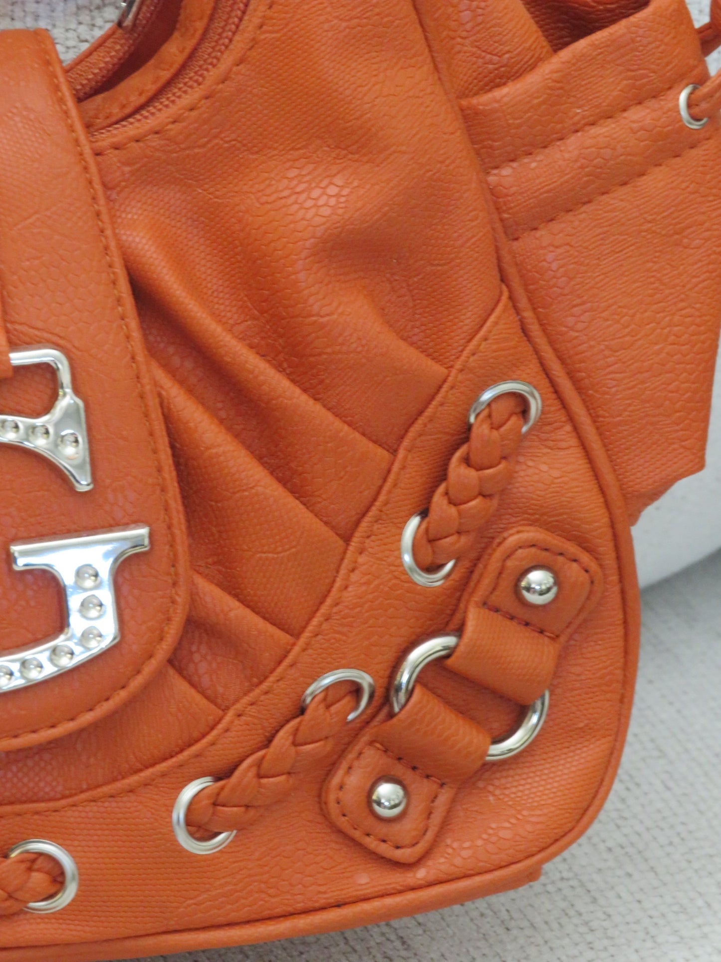 Orange Embellished G bag