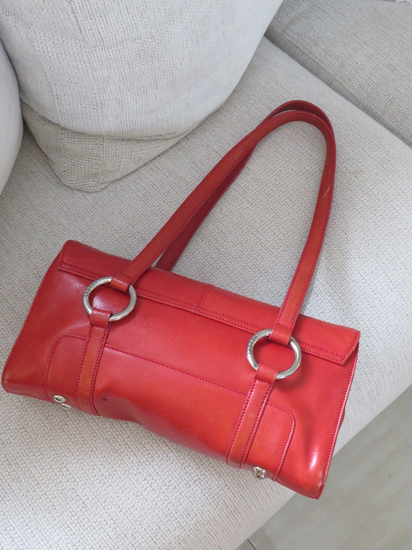 Red Leather Oroton Bag