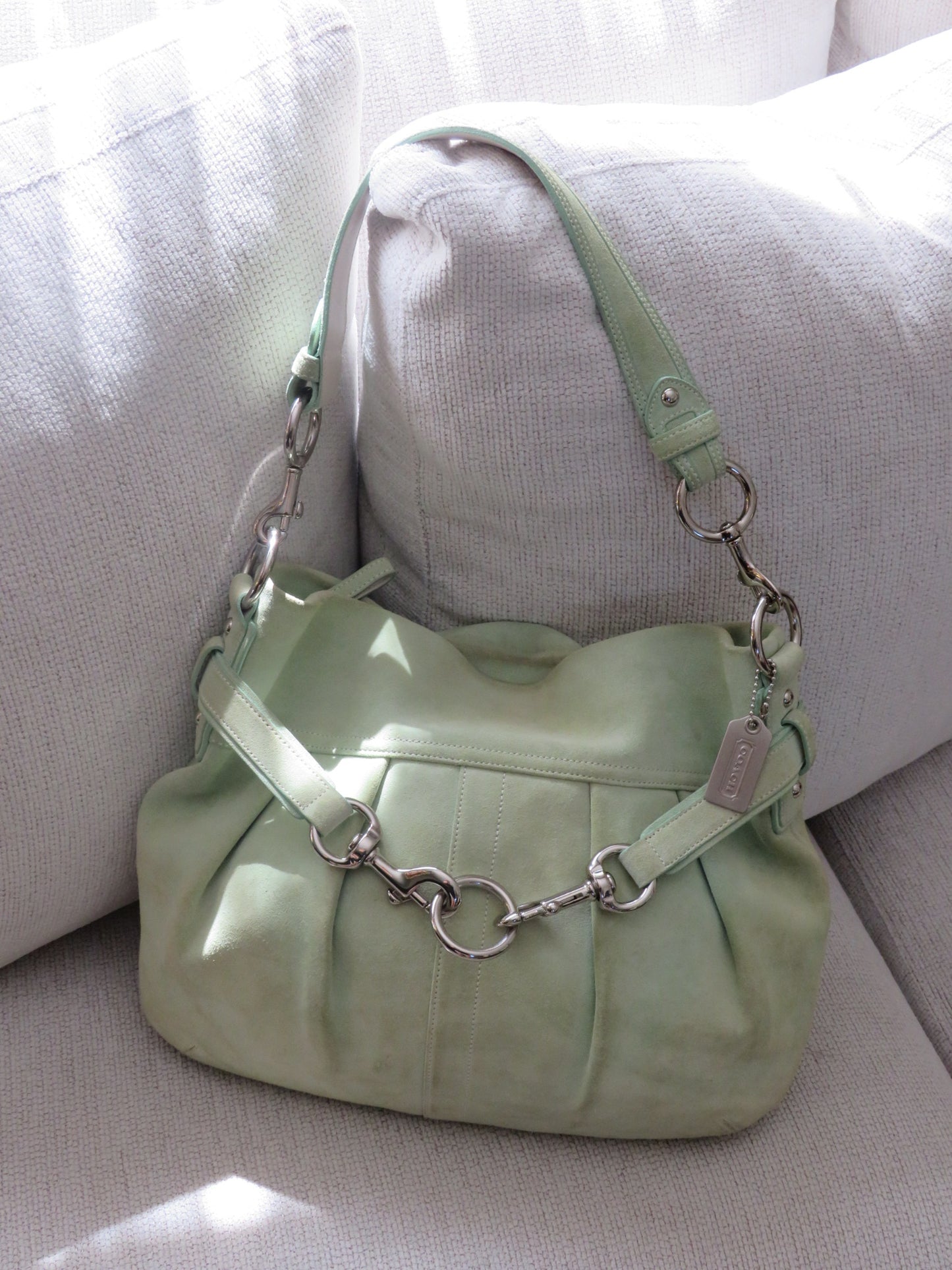 MInt Green Suede Coach Bag
