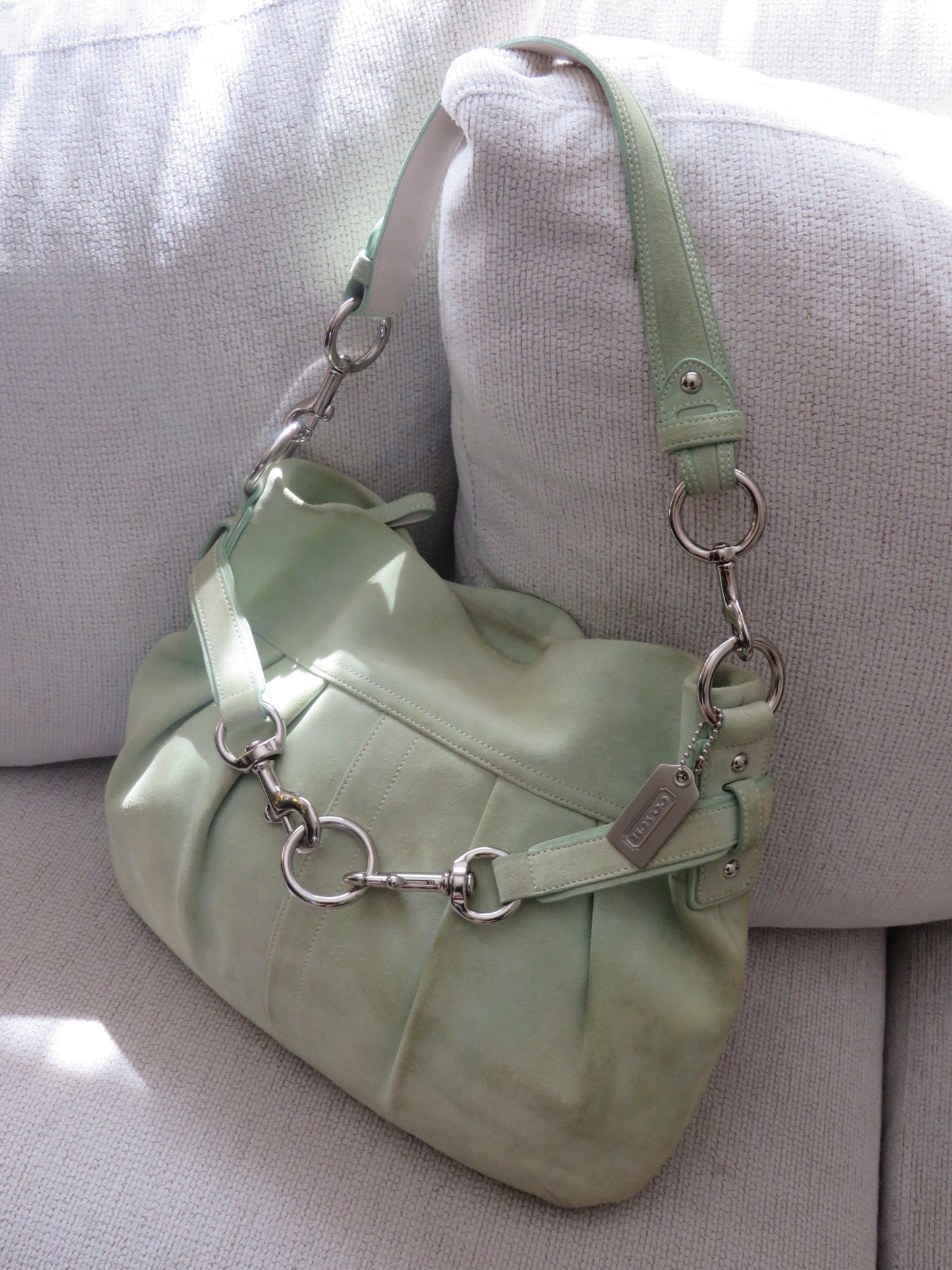 MInt Green Suede Coach Bag