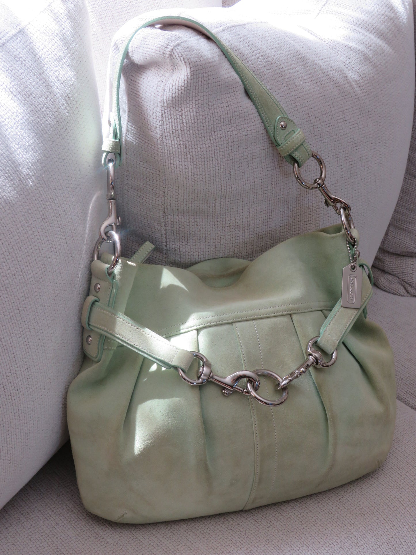 MInt Green Suede Coach Bag