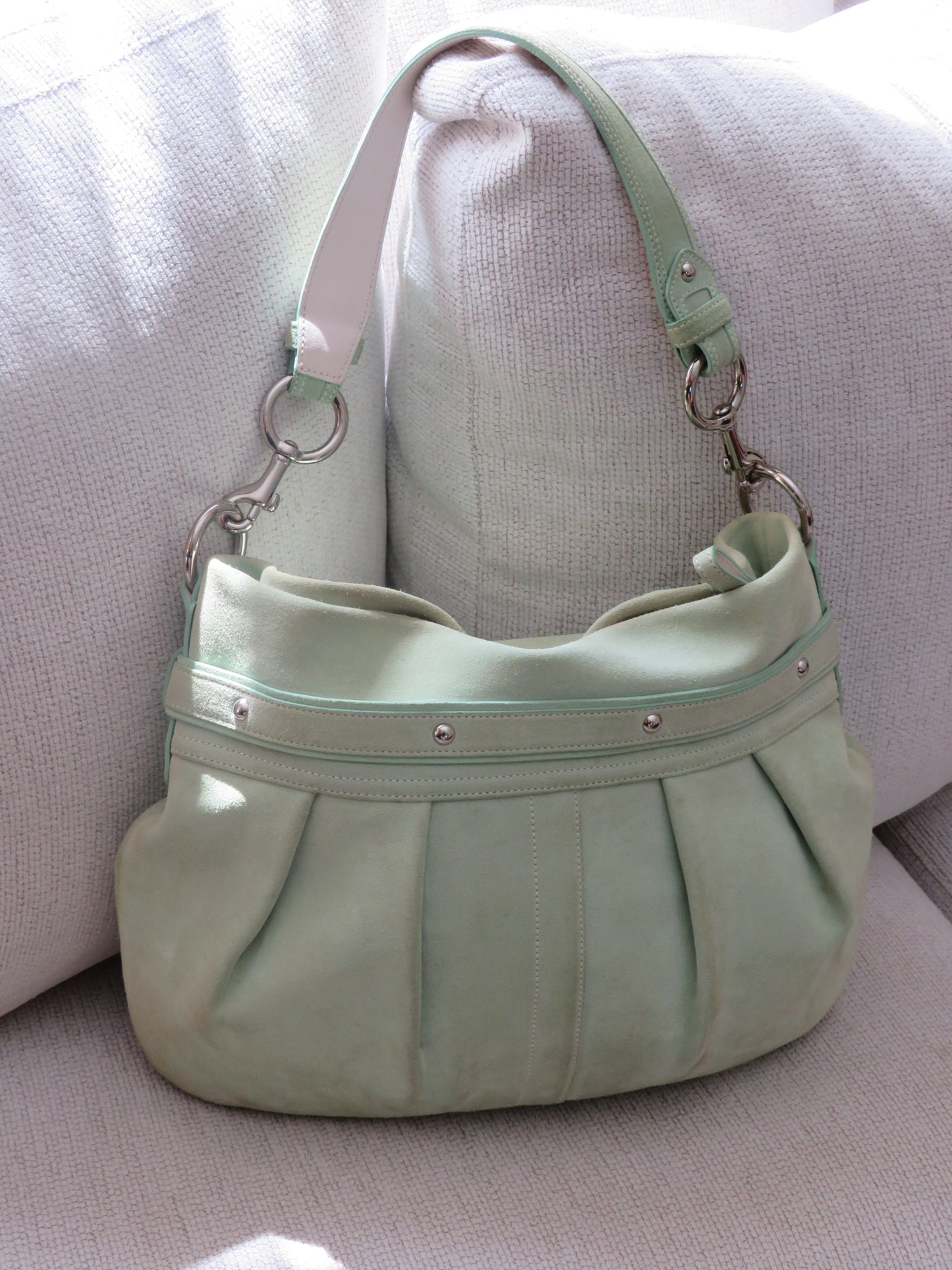 MInt Green Suede Coach Bag