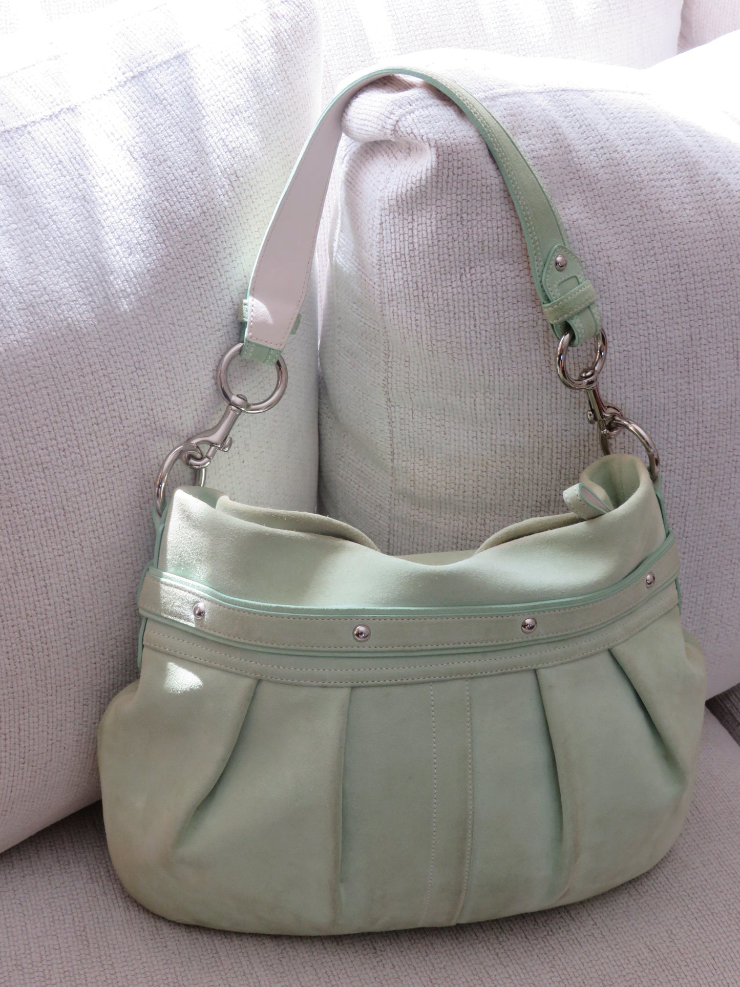 MInt Green Suede Coach Bag