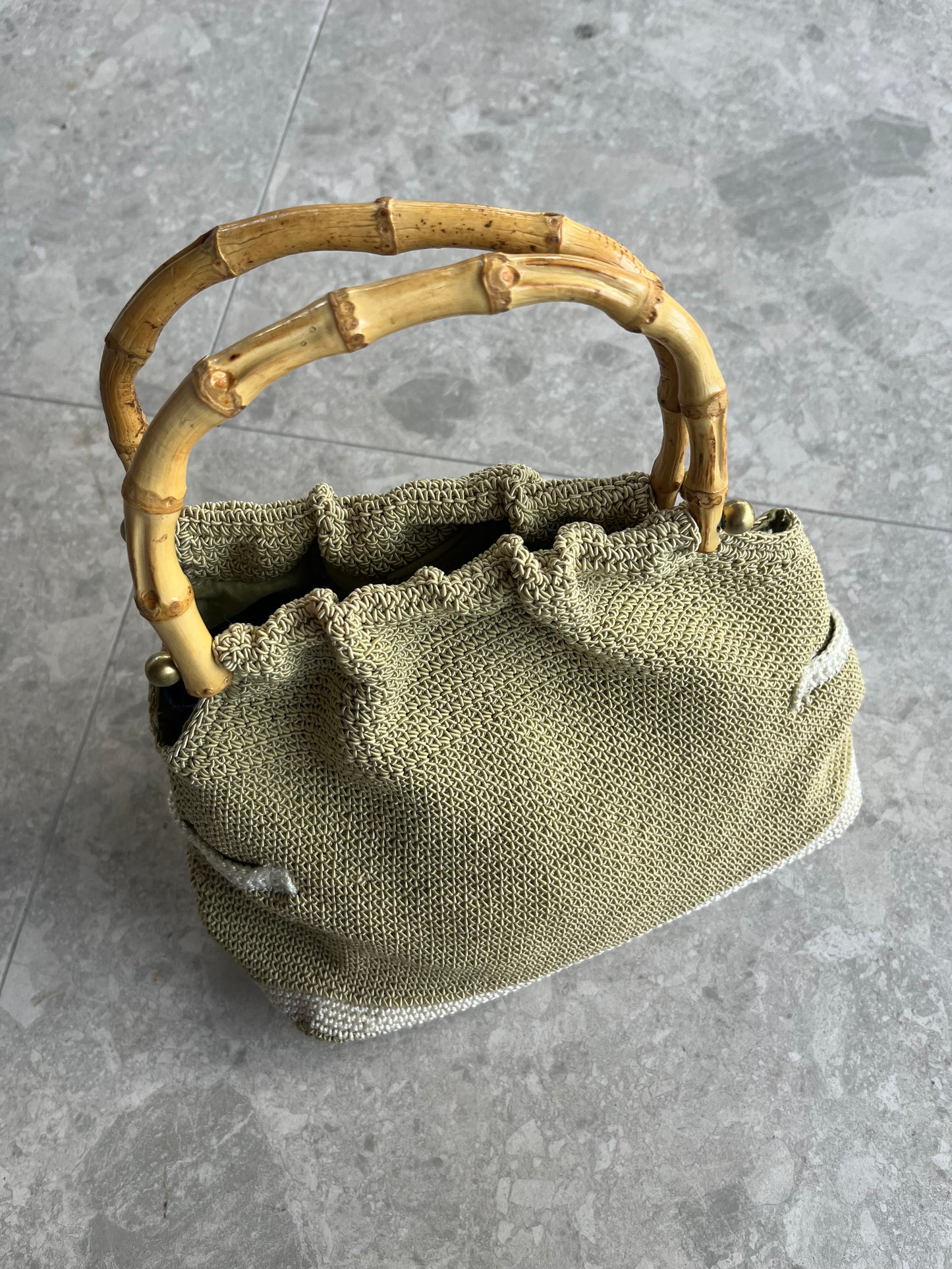 Bamboo Green Knitted Bag