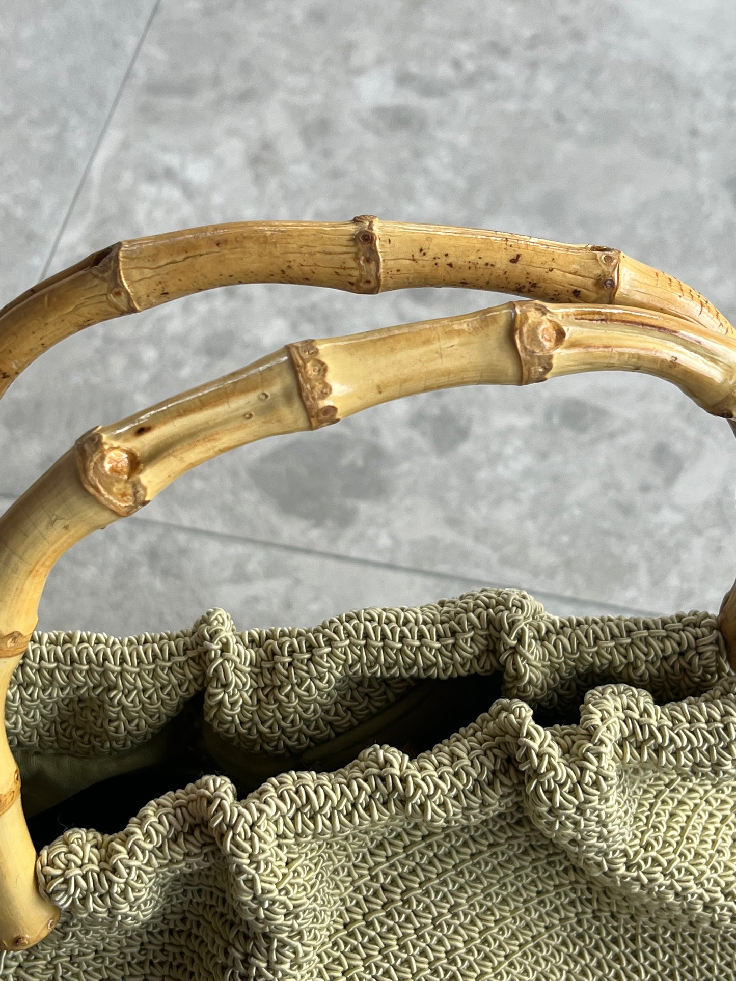 Bamboo Green Knitted Bag