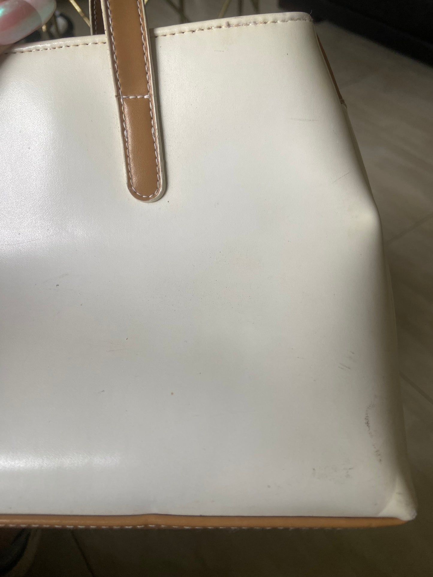 White-Tan Shoulder Bag