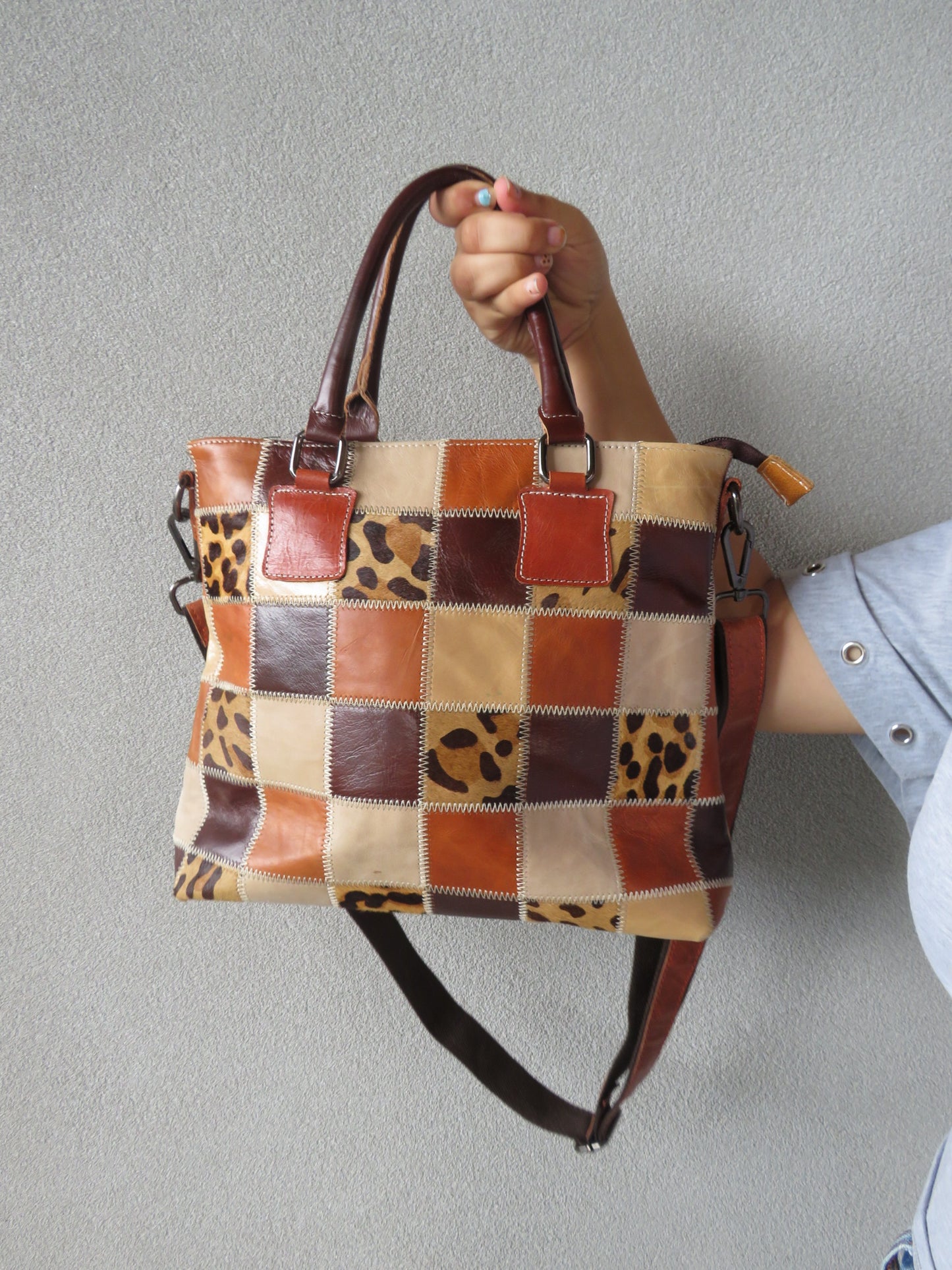 Patchwork Animal Print Bag