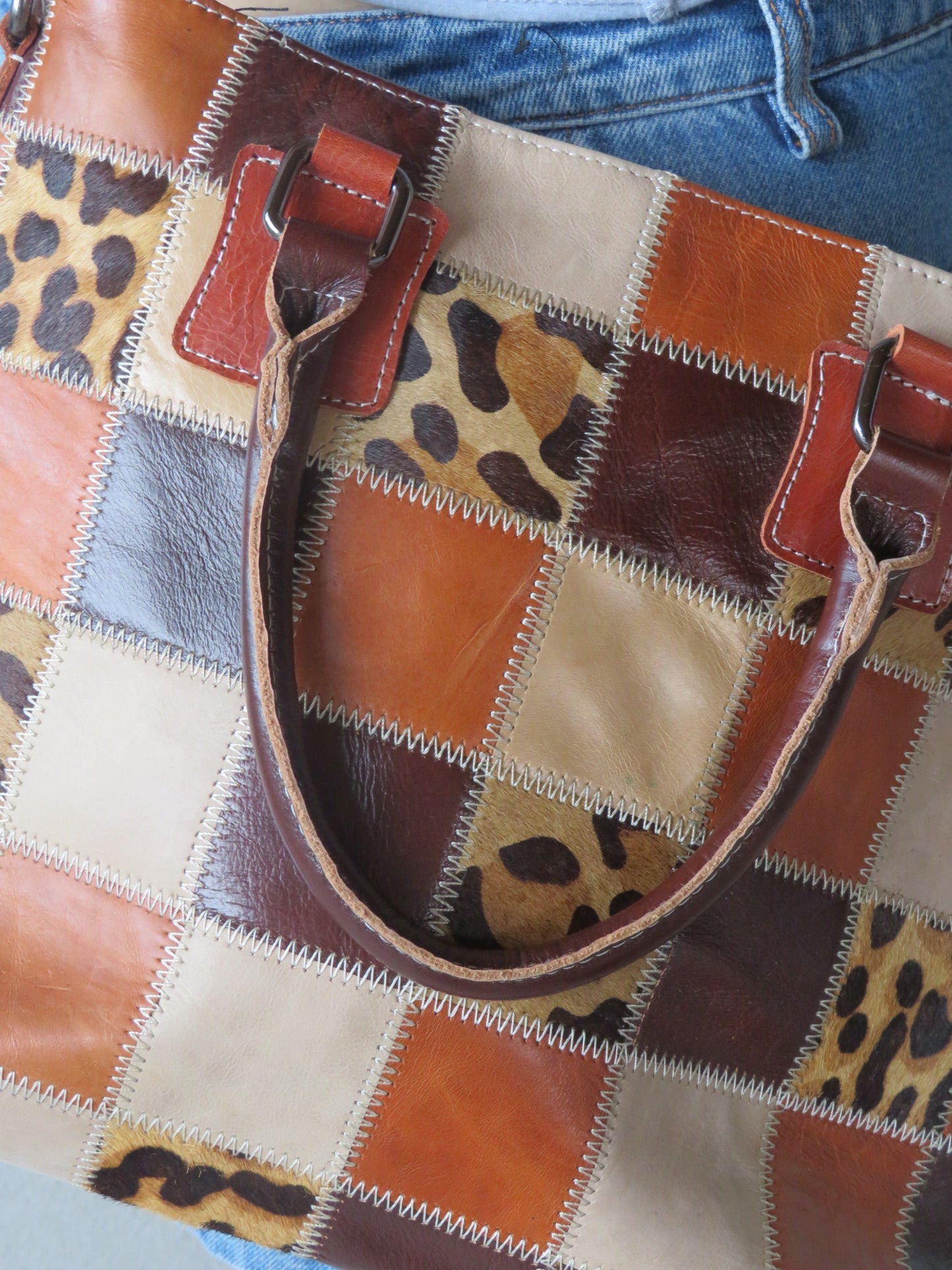 Patchwork Animal Print Bag