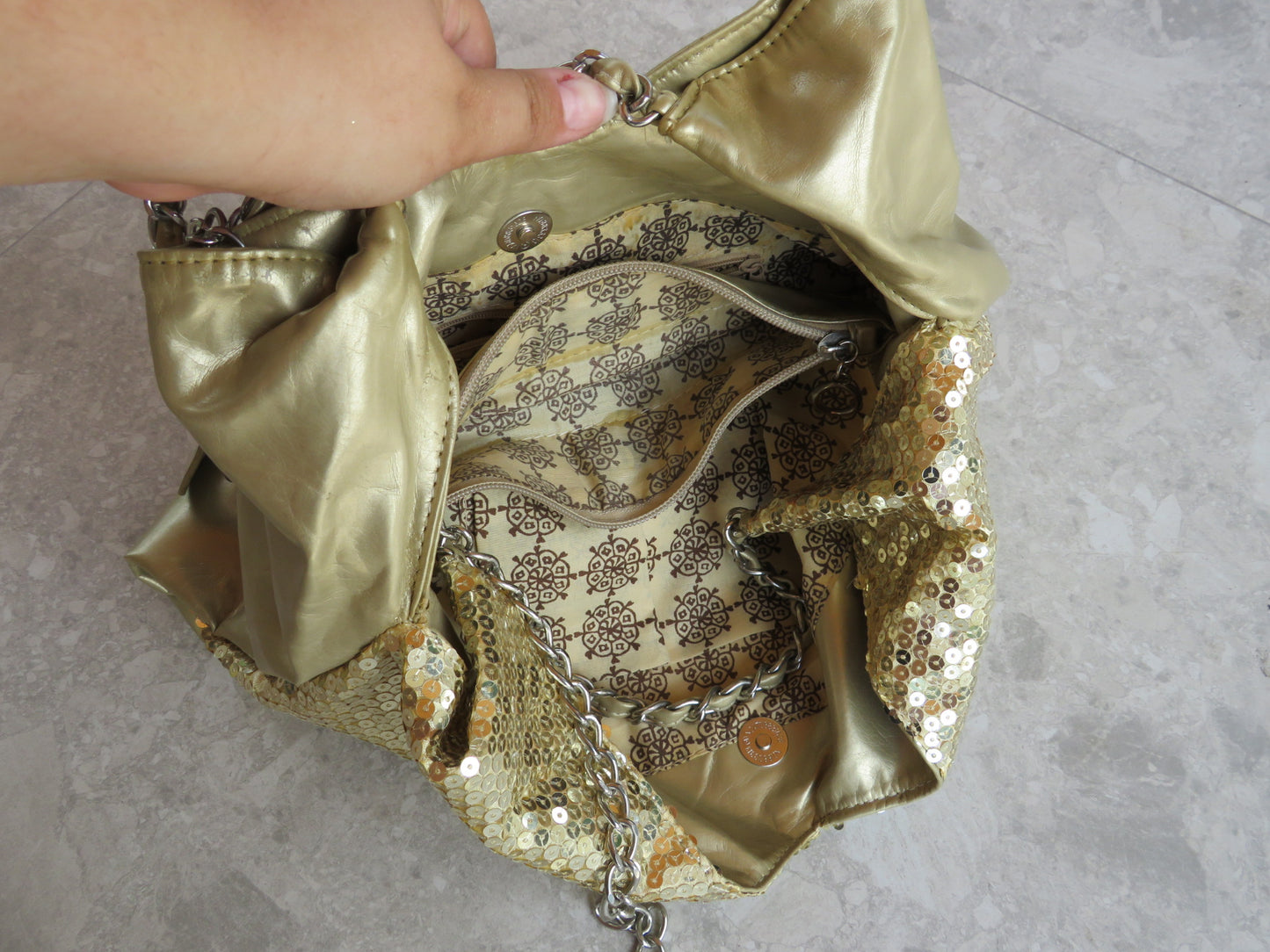 Gold Sequin Large Bag