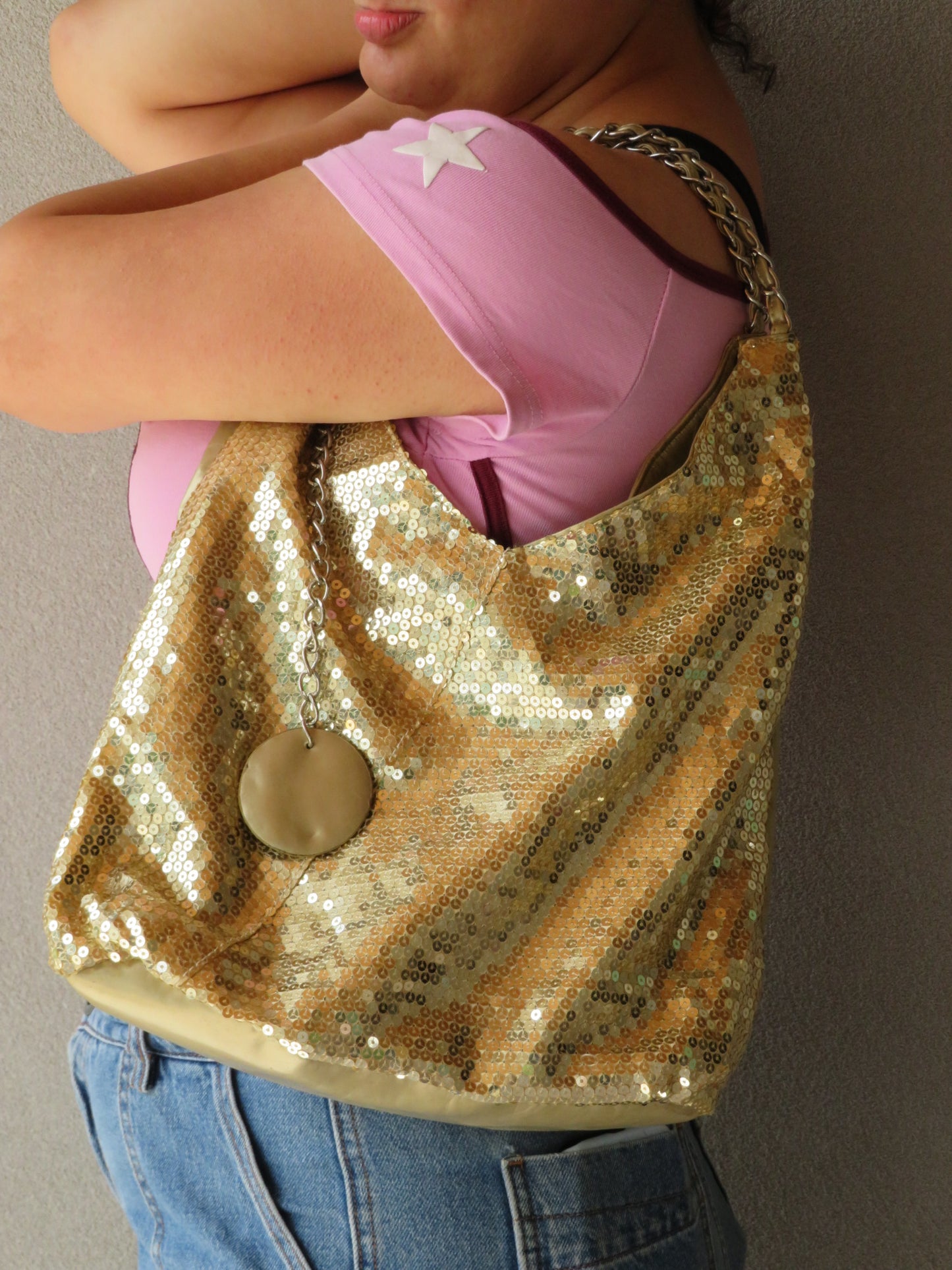 Gold Sequin Large Bag