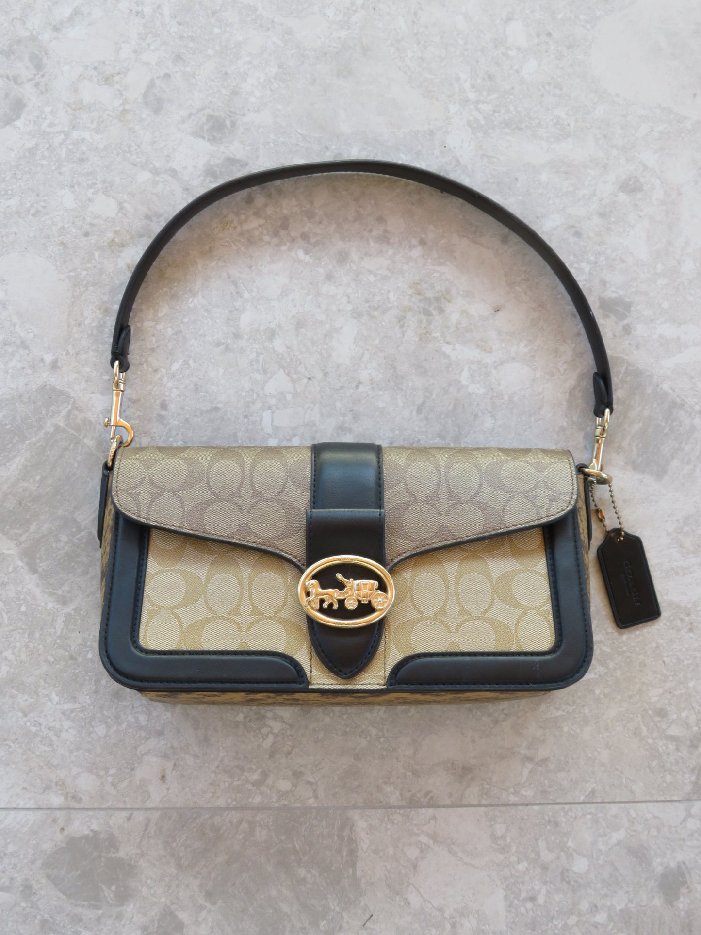 Coach Tabby Signature Saddle Bag