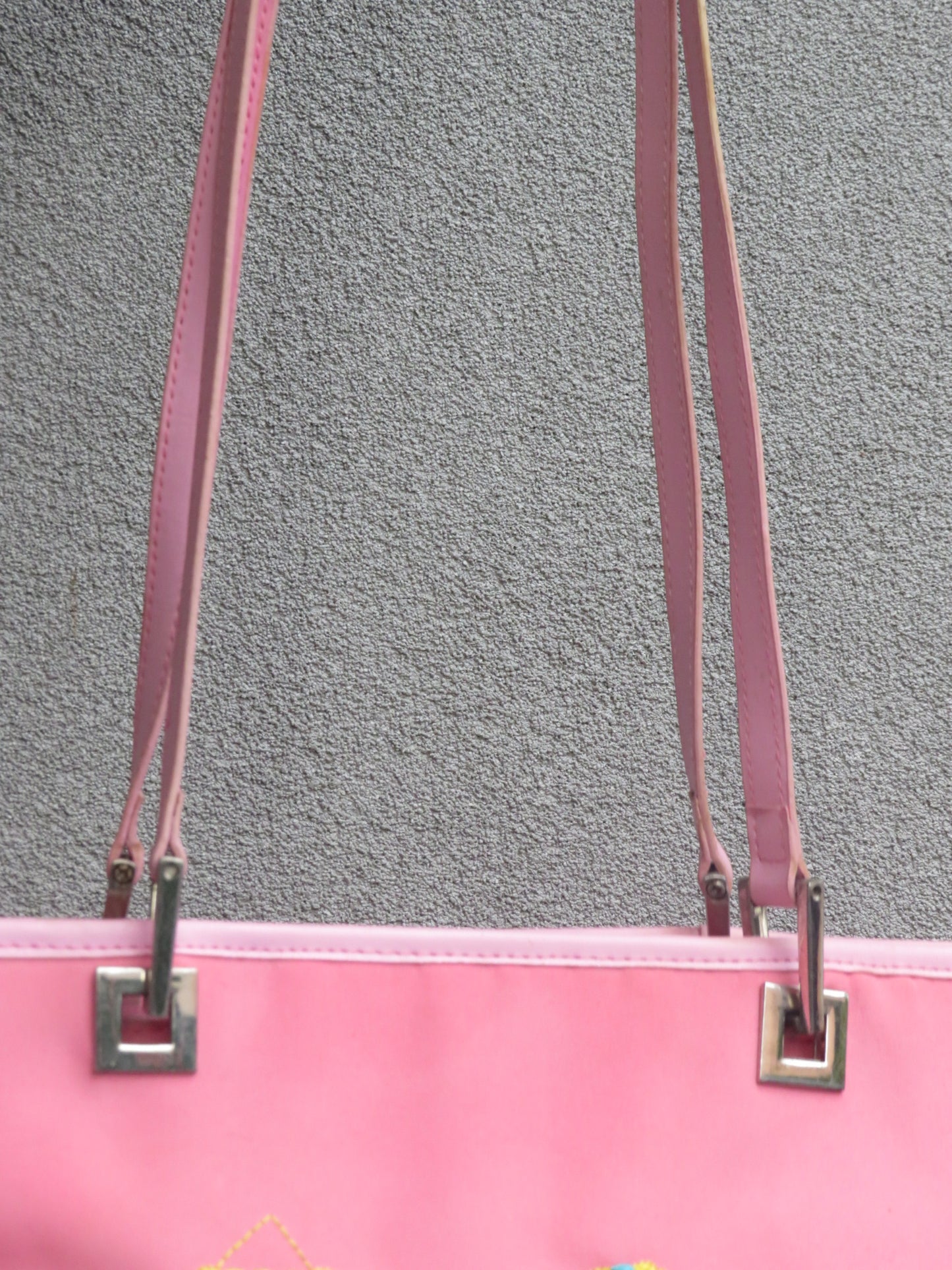 Pink Textured Graphic Bag