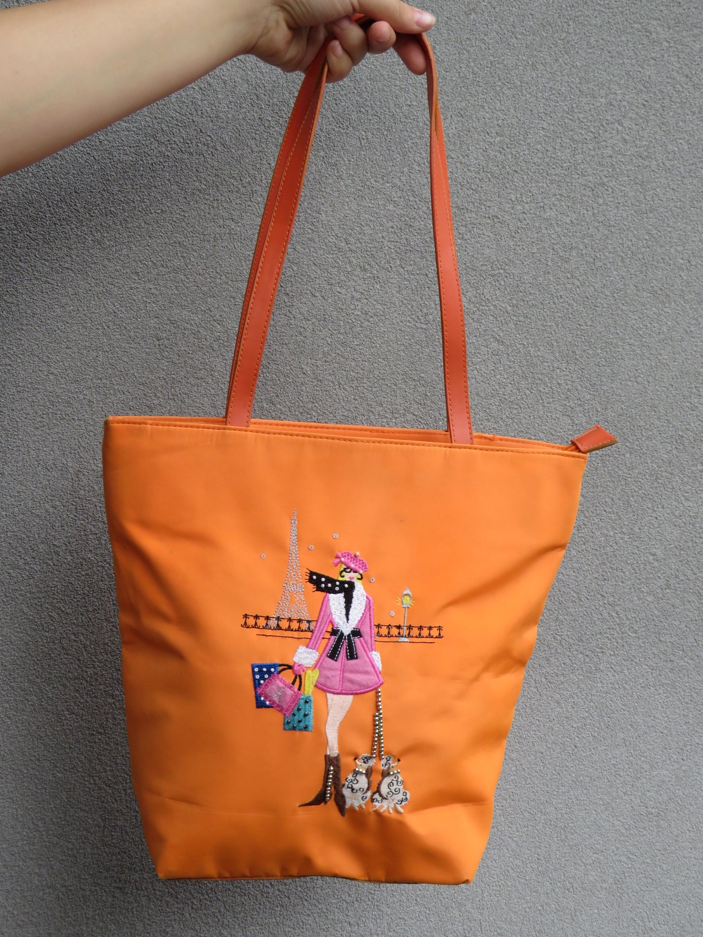 Orange Textured Graphic Bag