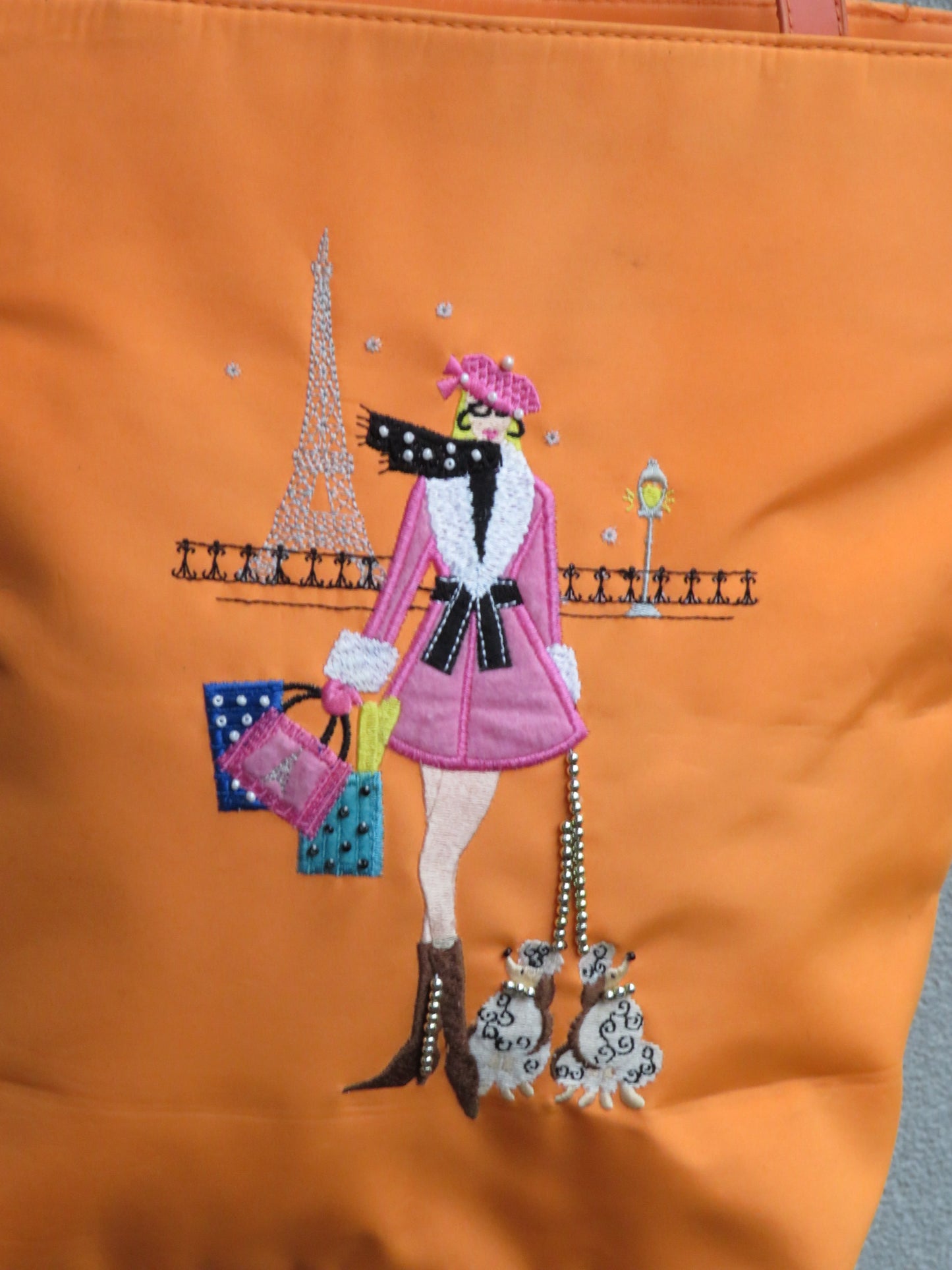 Orange Textured Graphic Bag