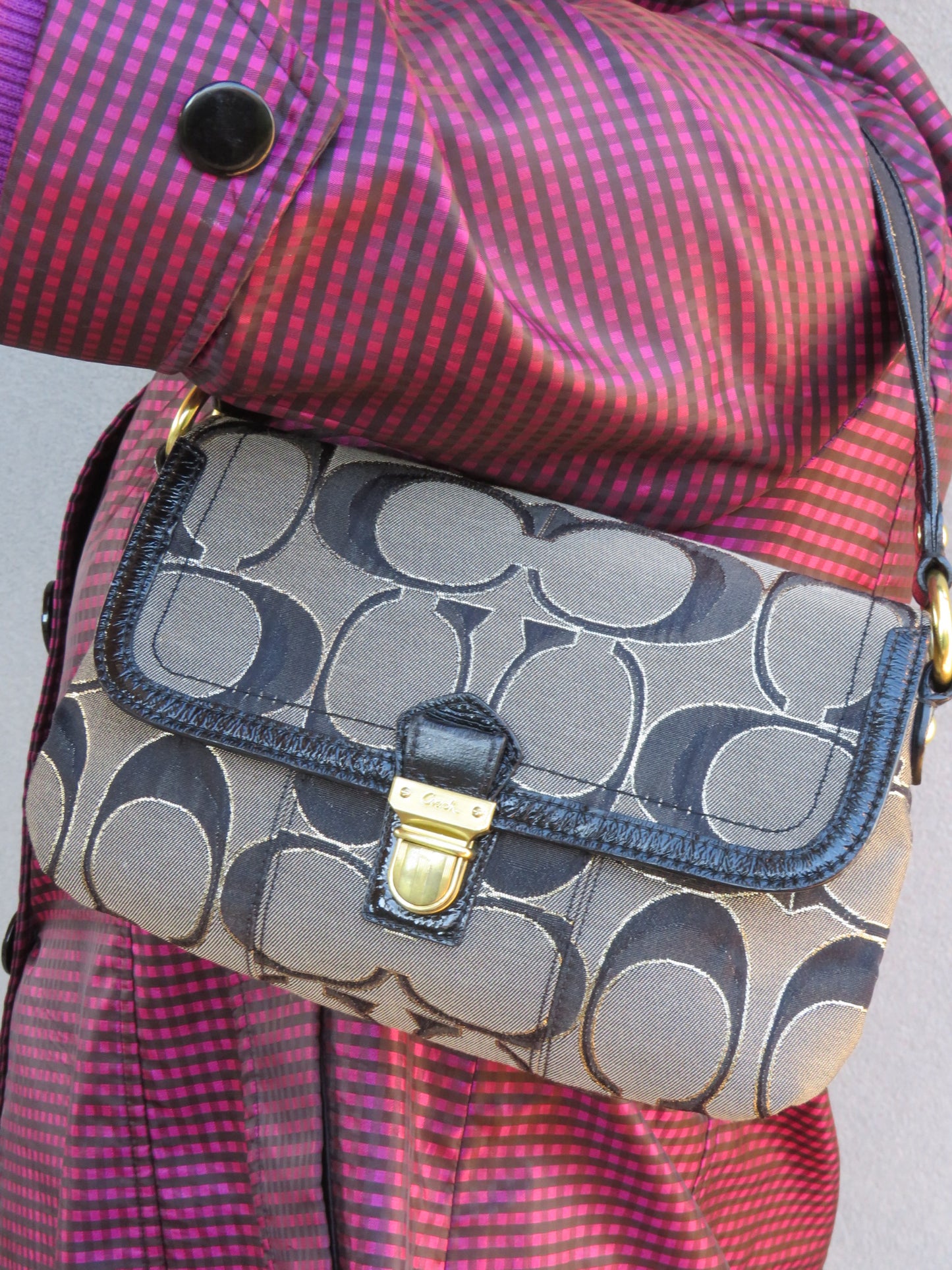 Black and Gold Coach Bag