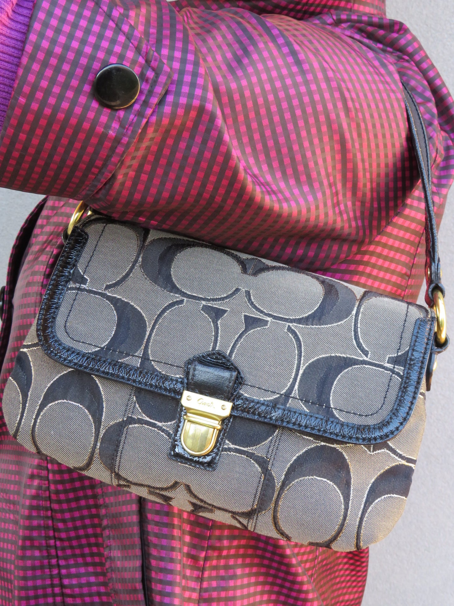 Black and Gold Coach Bag