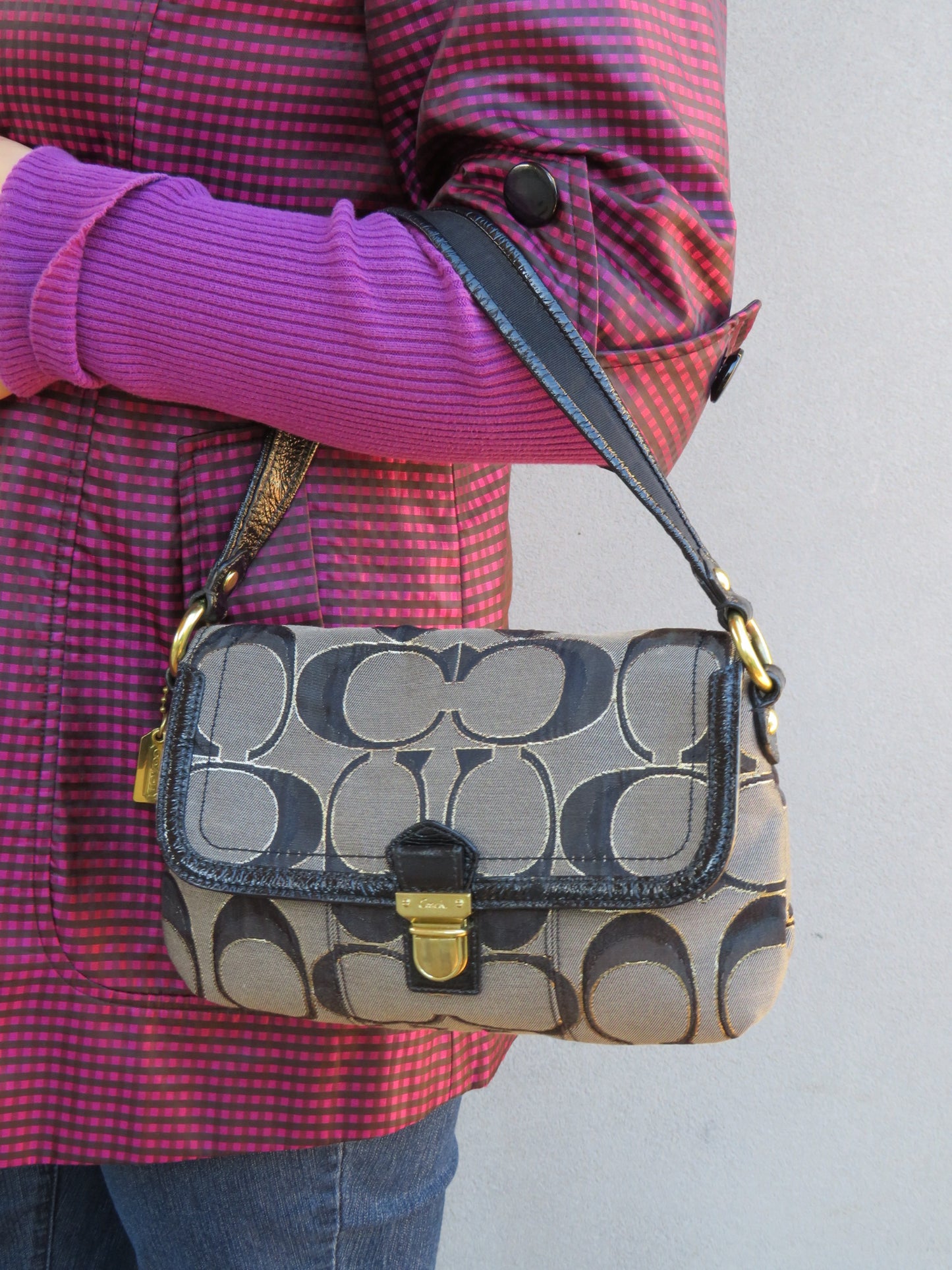 Black and Gold Coach Bag