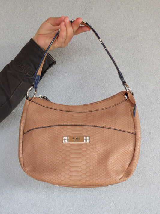 Guess Beige & Blue Shoulder Bag