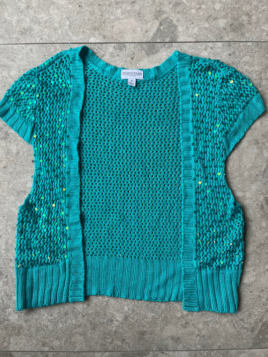 Sequin Blue Crochet Cardigan