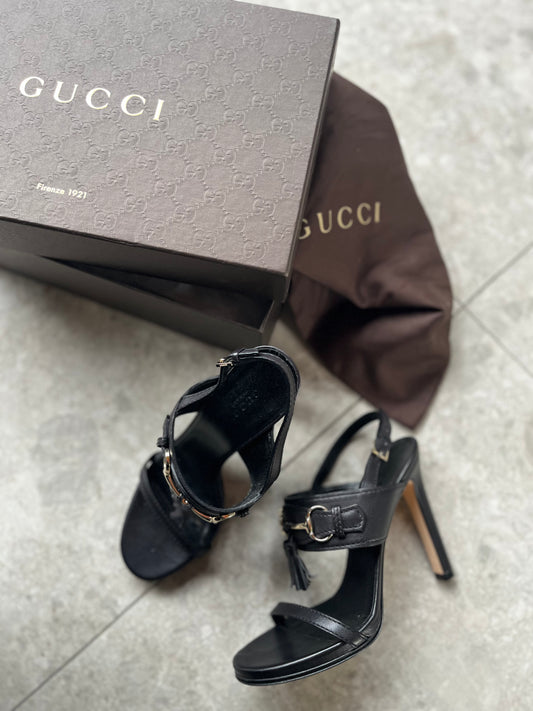 Authentic Gucci Horsebit Tassle Heels