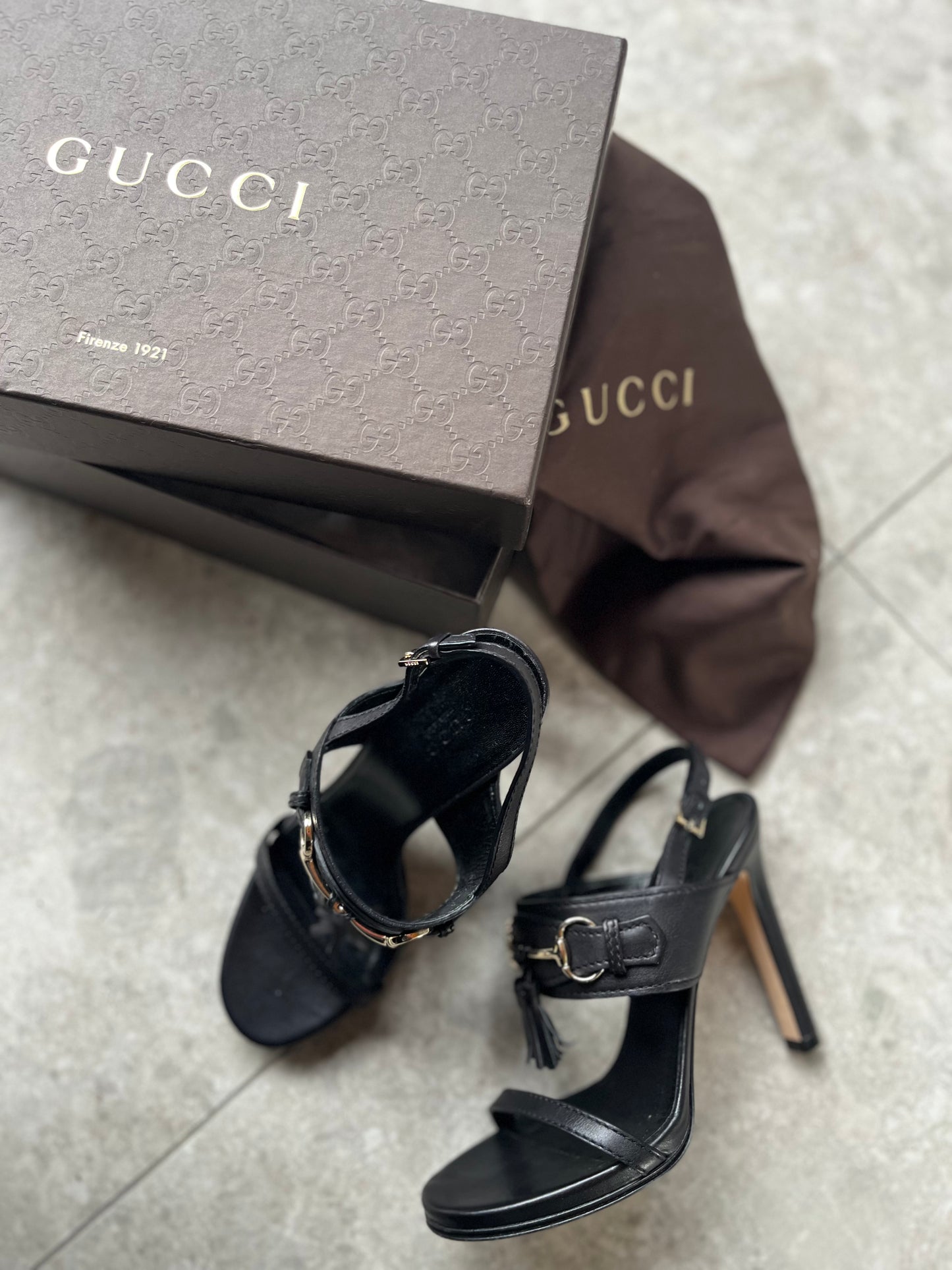 Authentic Gucci Horsebit Tassle Heels