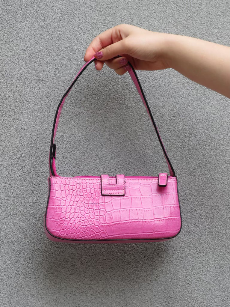 Pink Croc Mini Shoulder Bag