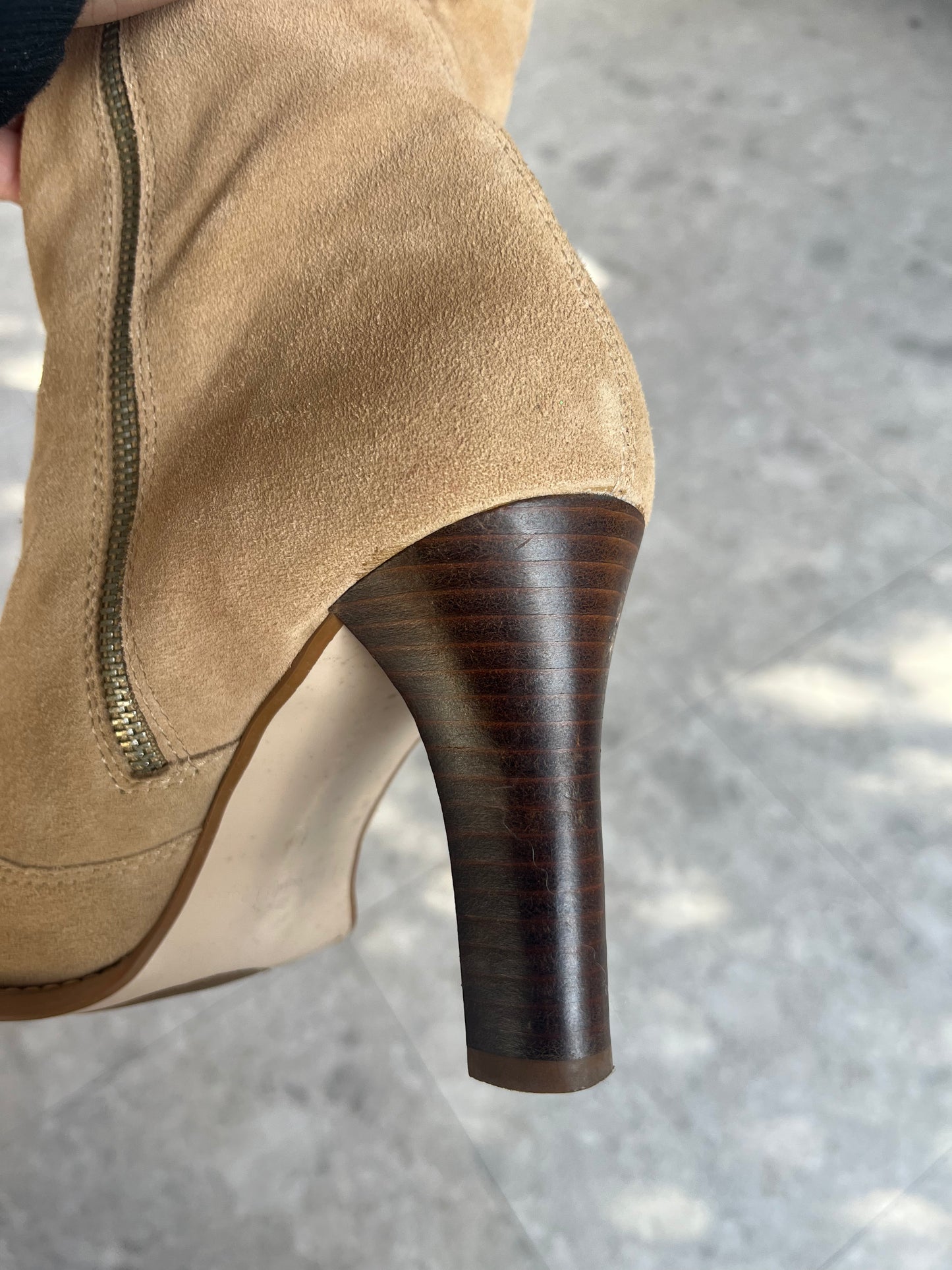 Suede Fur Heel Boots